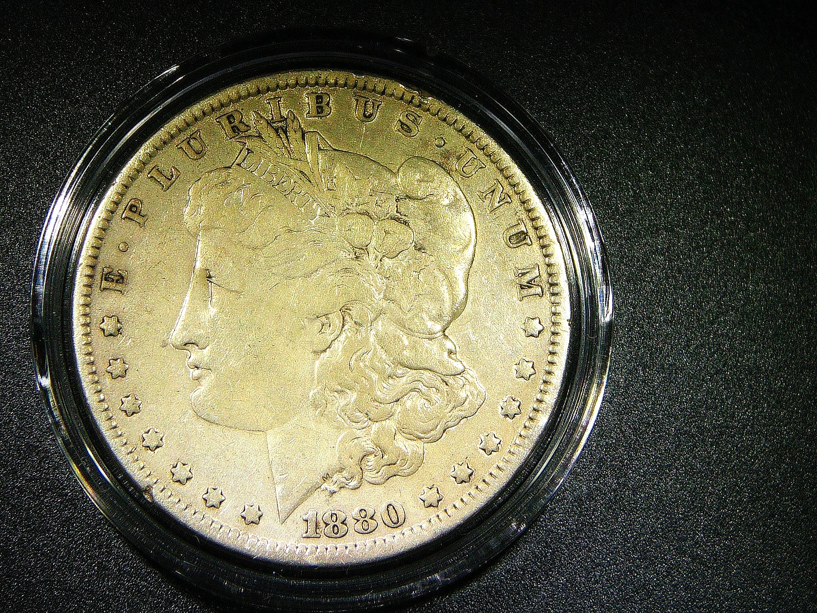 EF+ 1880 MORGAN SILVER DOLLAR BEAUTIFUL AU/UNC. COLLECTOR GRADE COIN M-1936