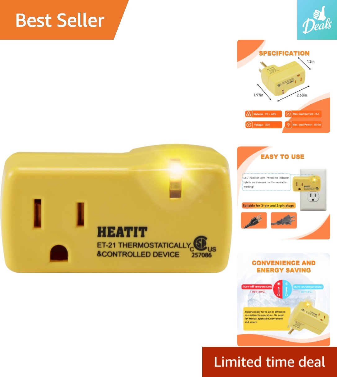 Thermostatic Outlet ET-21 - Automatic Power Control for Energy-Efficient Heating