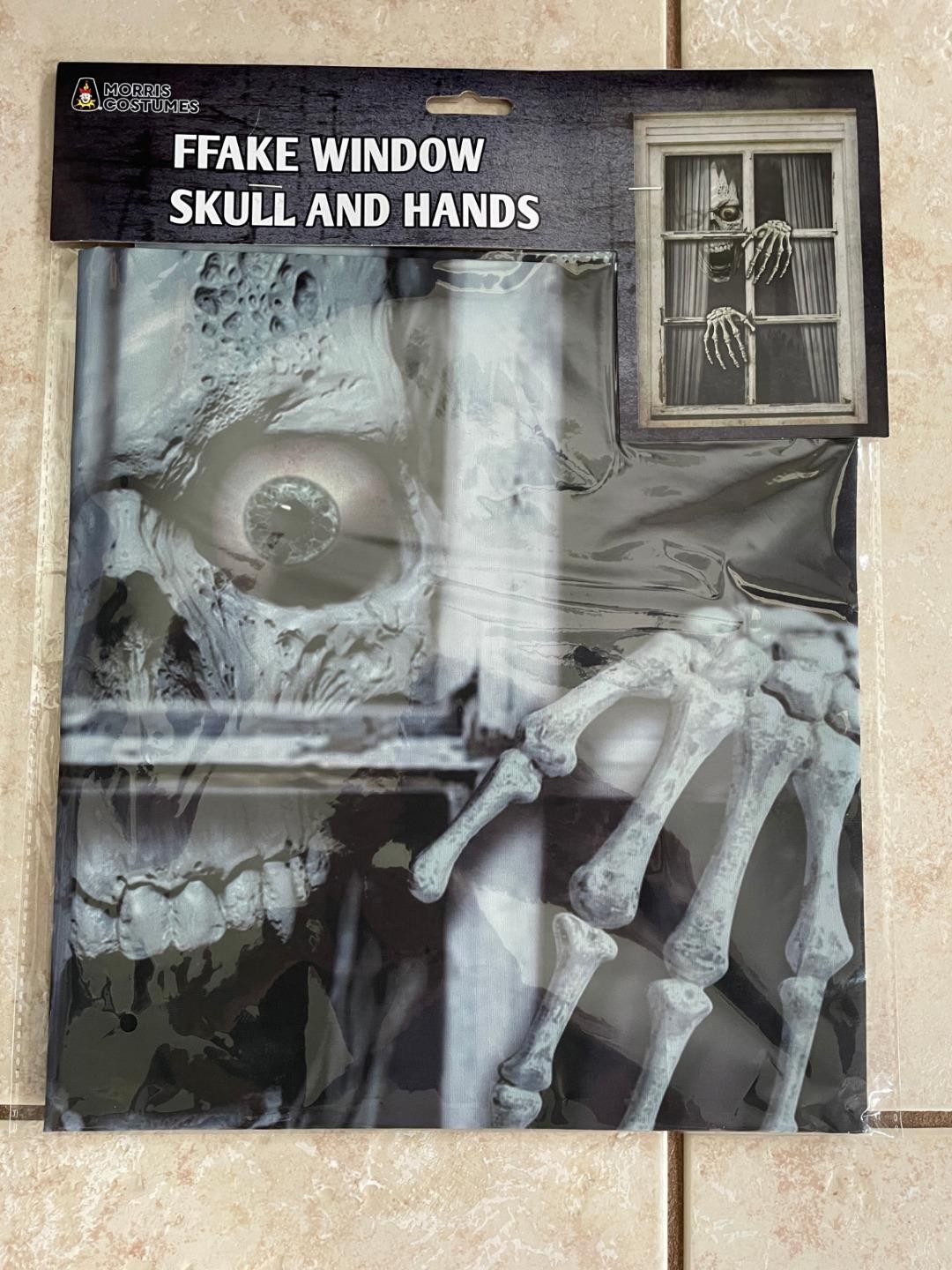 GHOUL SKULL & HANDS CREEPY SCARY WINDOW FRAME HALLOWEEN PROP DECORATION ATC00060