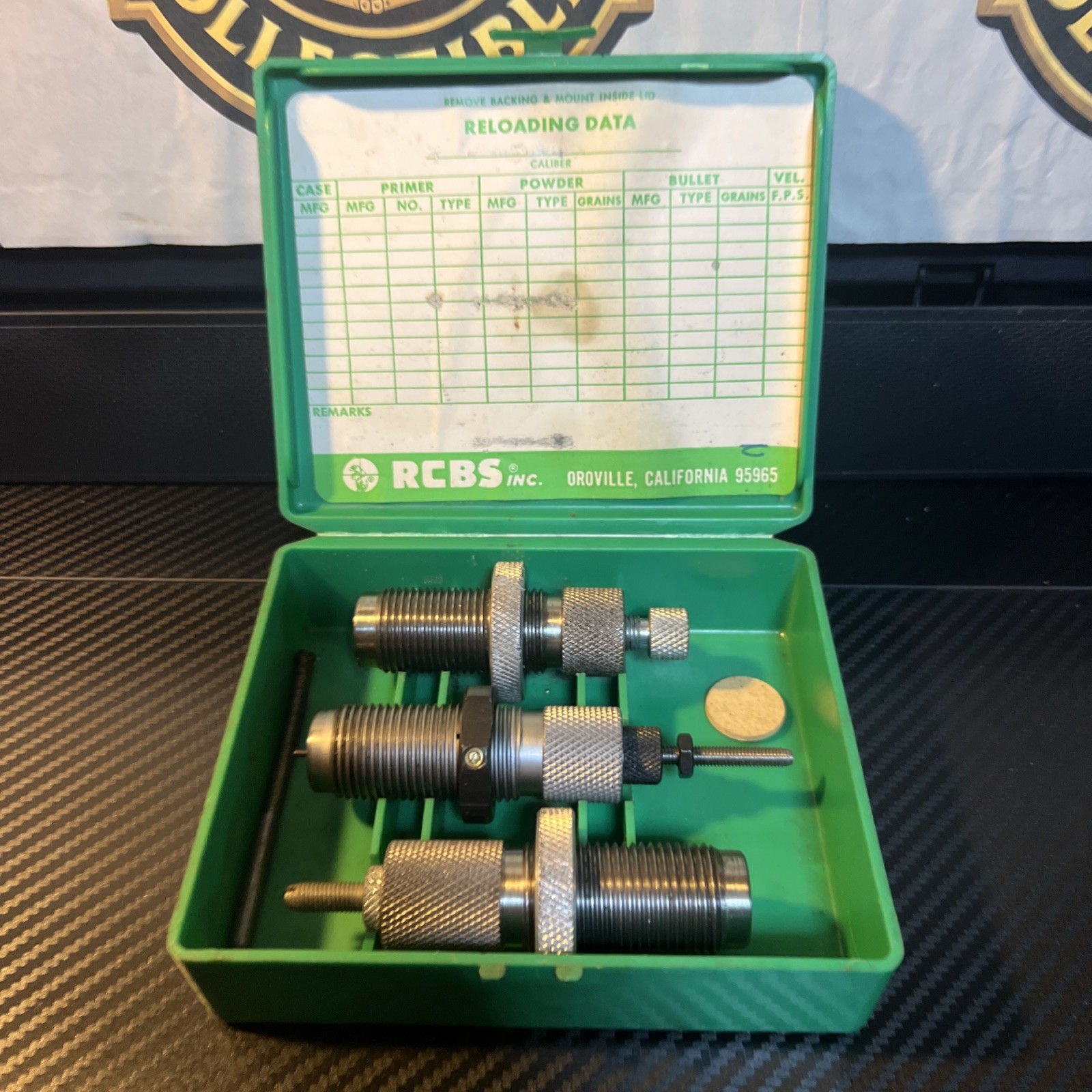 RCBS .22-250 Remington FL Die Set 10601 Green Case Vintage Reloading Dies Guns R