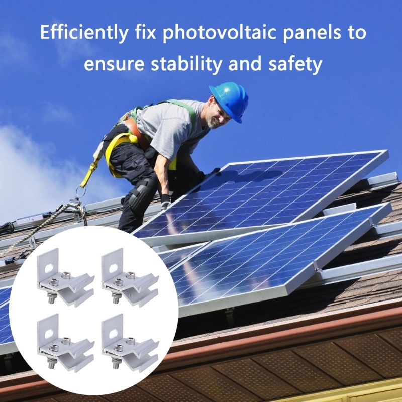 4pcs Pre Assembled Aluminium Clamps for Solar Structure Installation Designs