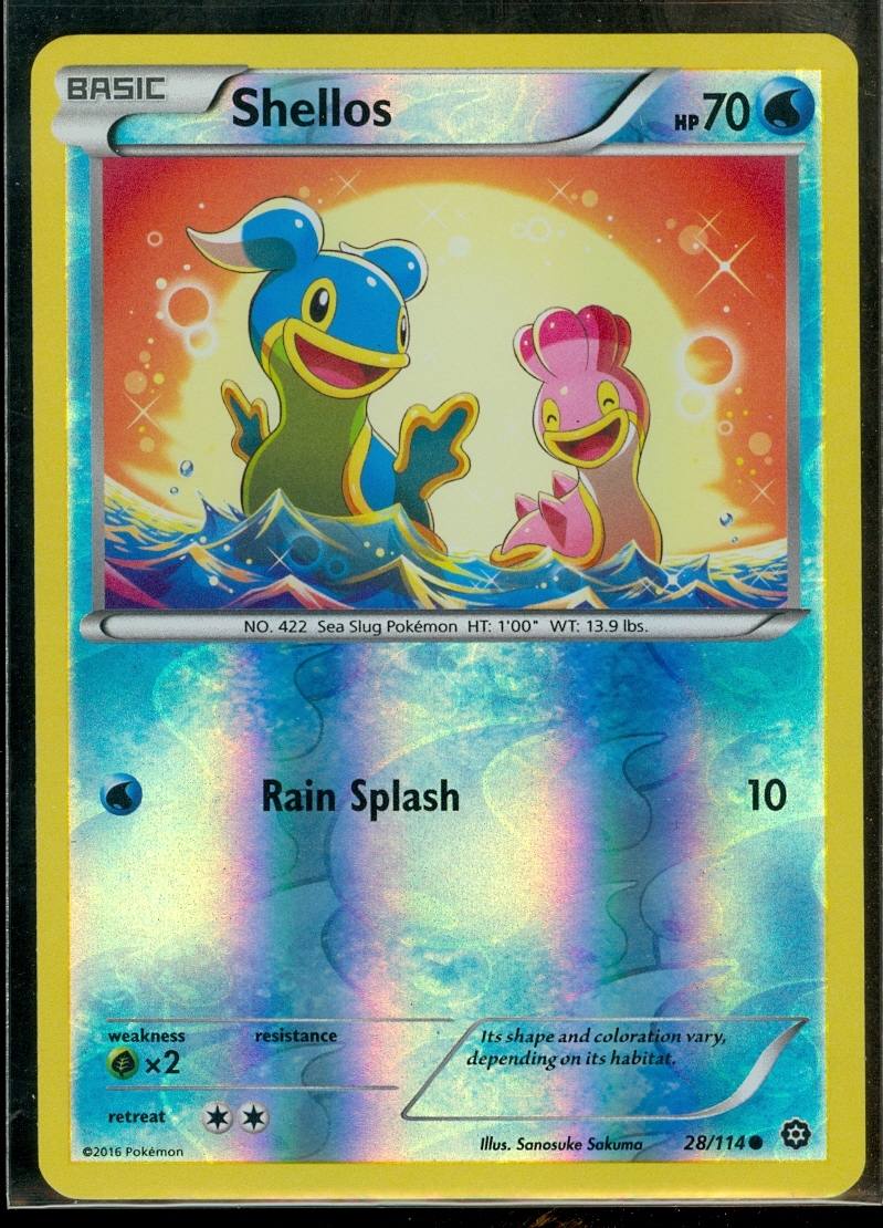 Pokemon SHELLOS 28/114 - XY Steam Siege - Rev Holo - MINT