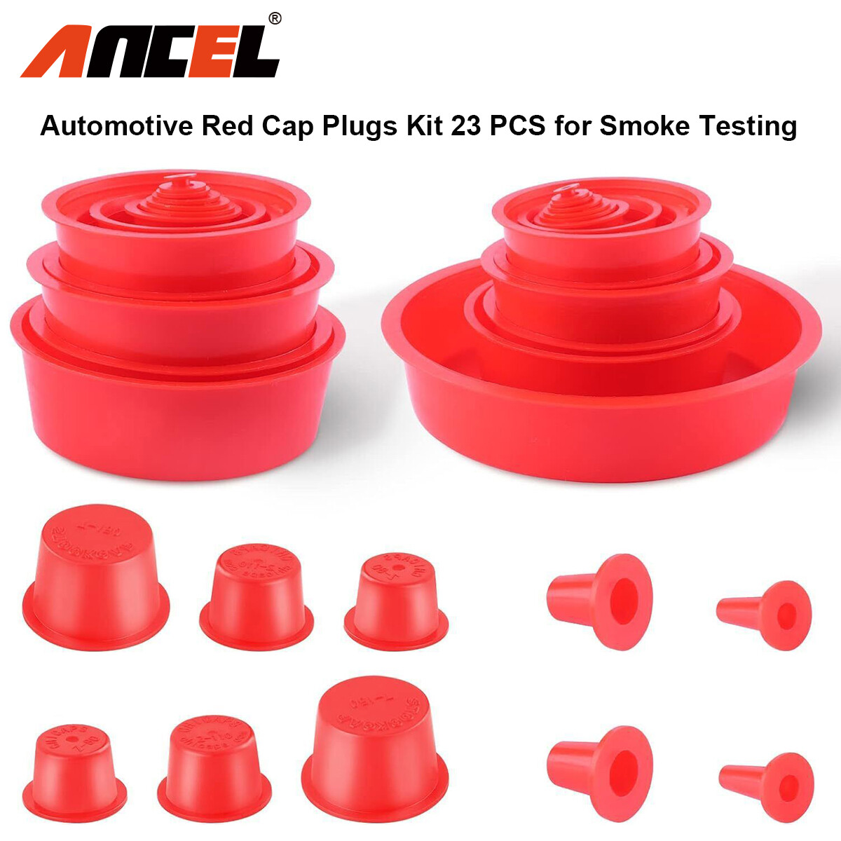 ANCEL 23X Automotive Block Cap Plugs Kit for Smoke Machine Testing High-Quality