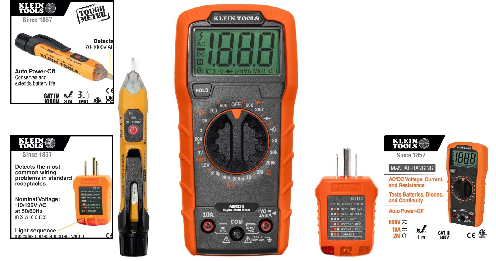 Comprehensive Voltage Detection Kit: Multimeter & Outlet Tester by Klein Tools
