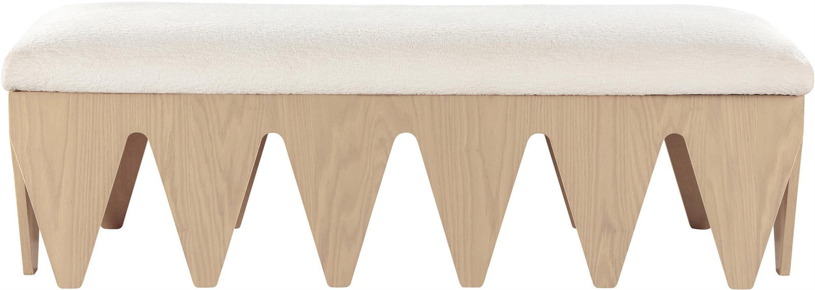 Meridian Furniture Altair Cream Velour Fur Fabric Bench