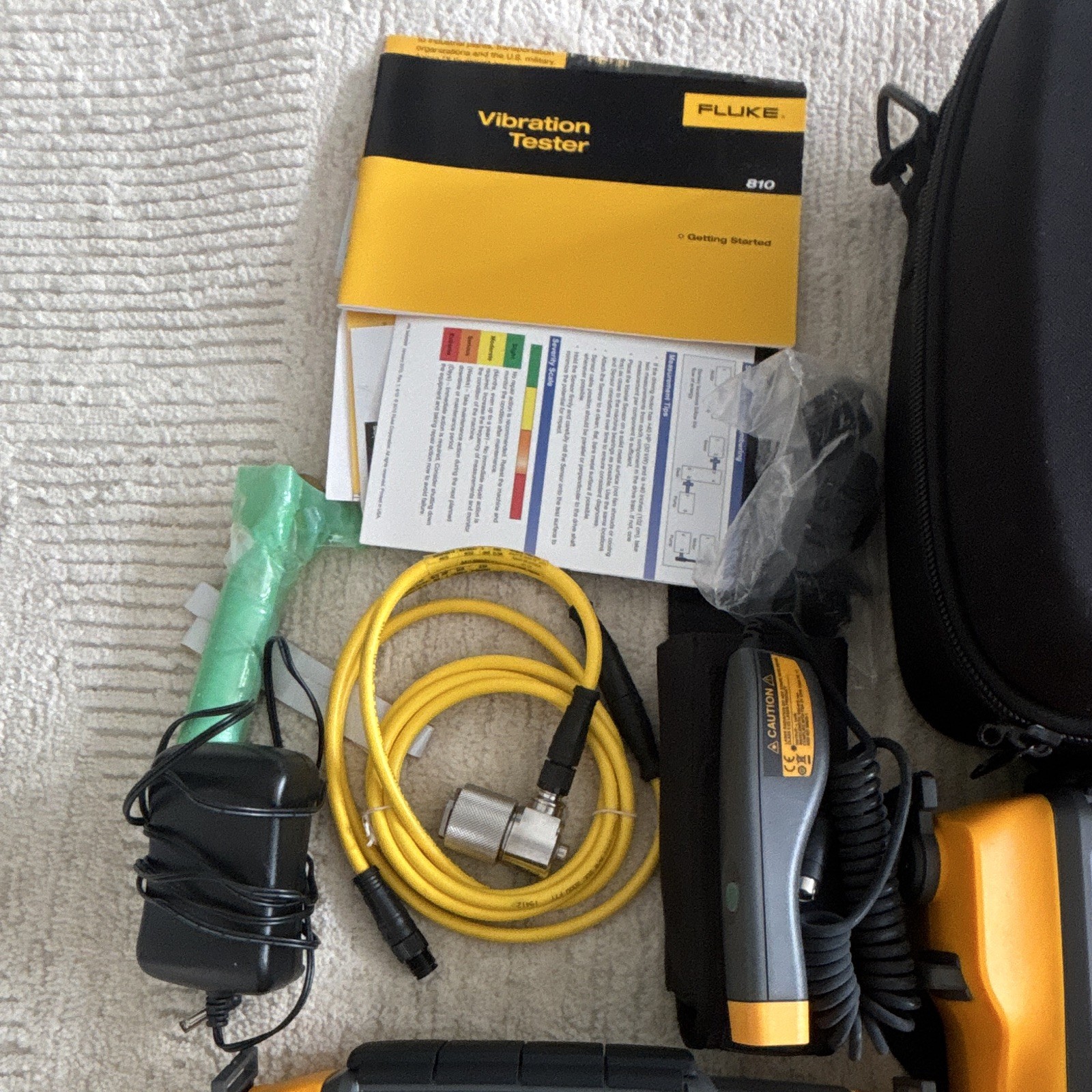 2 Fluke 810 vibrator tester w/ vibrator sensor, and tachometer
