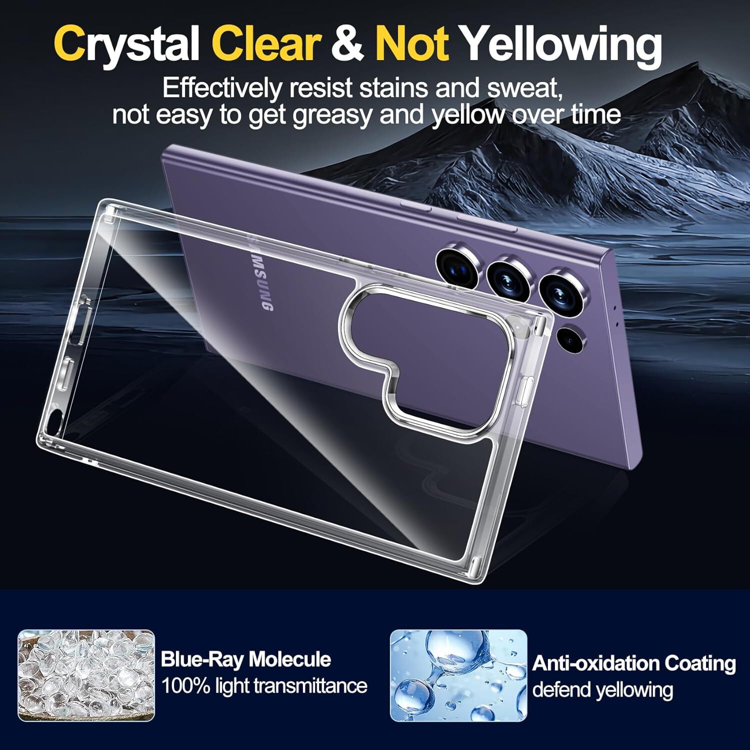 For Samsung Galaxy S24 Ultra 24 Plus Clear Shockproof Case Screen Lens Protector