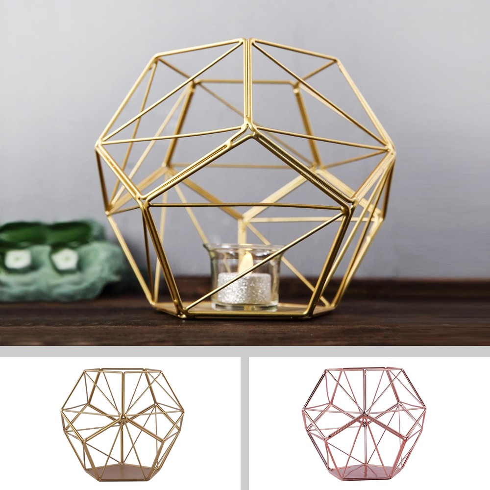 7" tall Geometric Candle Holder Metal Vase Wedding Party Centerpieces Supplies