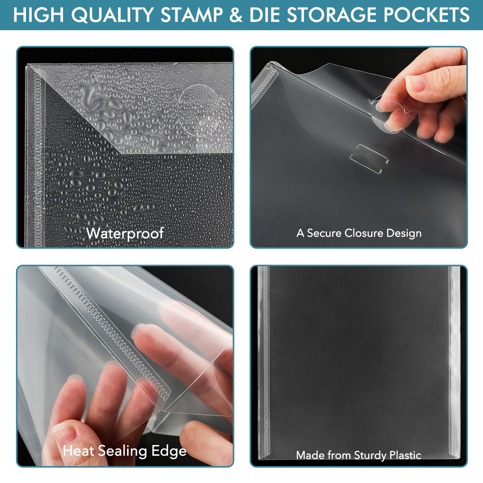 60 PCS 9.8x5.9 Inch Slimline Resealable Plastic Storage Envelopes Pockets
