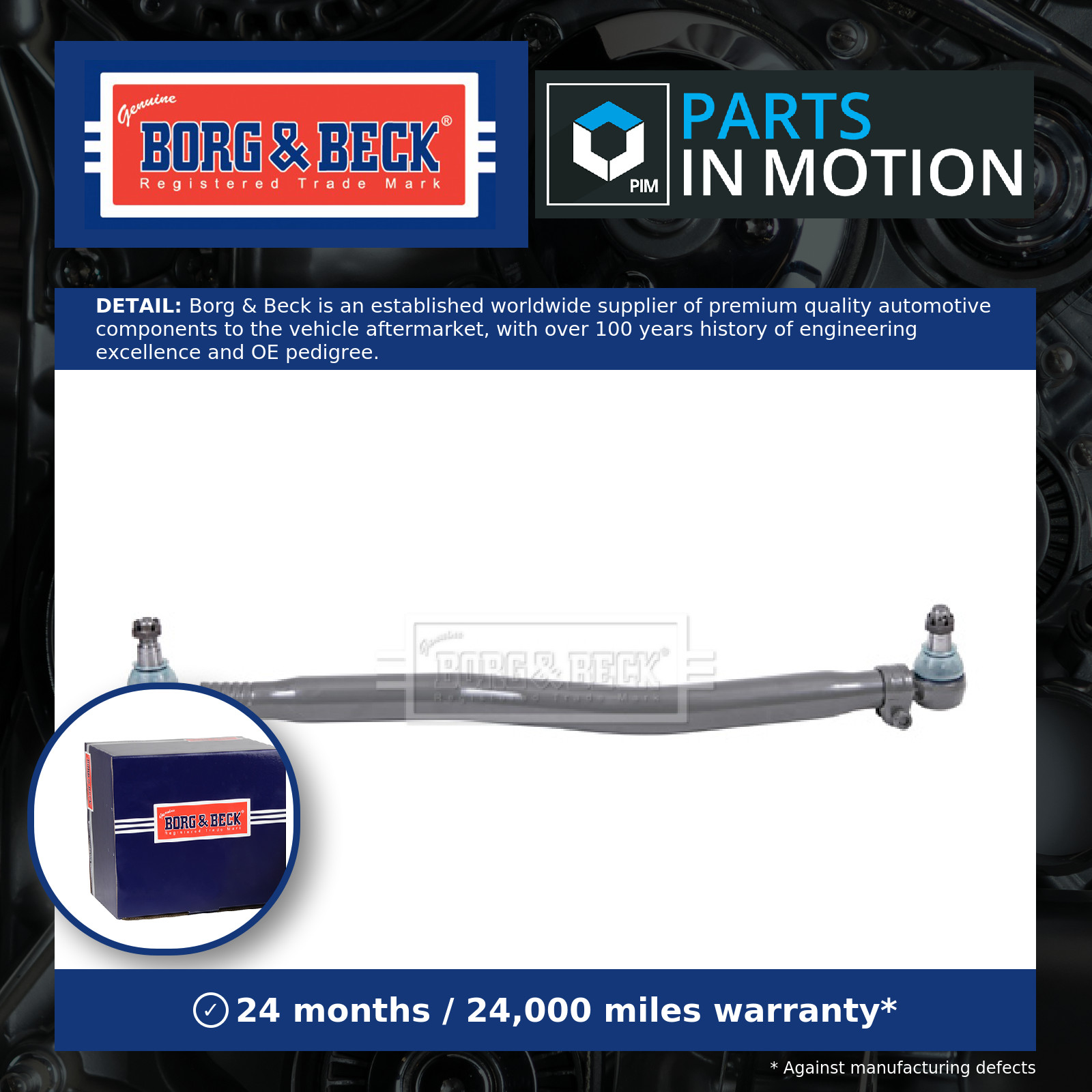 CV Centre Rod Assembly BTR32456 Borg & Beck 1075153 20393061 3988695 3988697 New