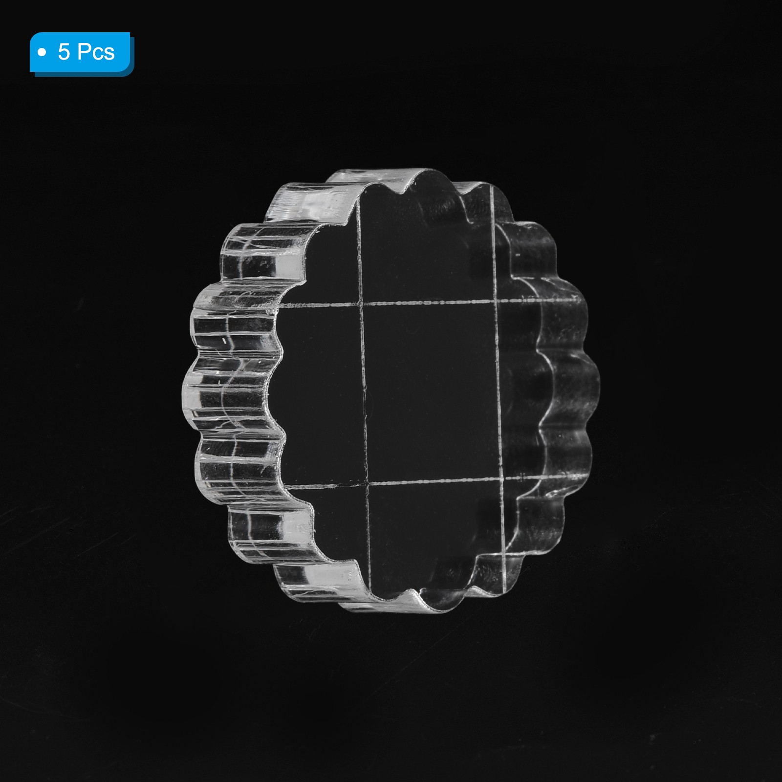 Acrylic Stamp Block, 5 Pack Round Shape with Grid Lines, 1"