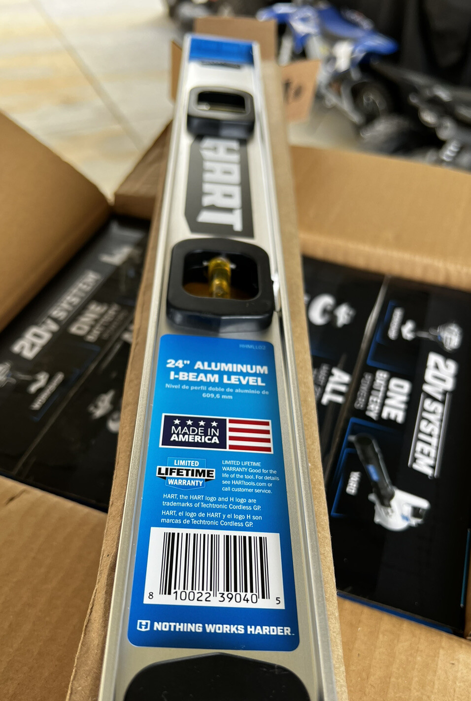 HART 24-Inch Aluminum I-Beam Level New