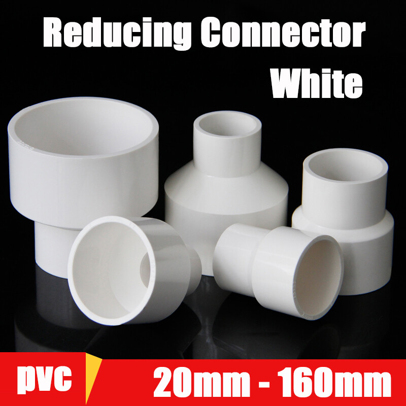 White Reducing Connector PVC Socket Adhesive Sleeve Pipe Fitting Aquarium Tank