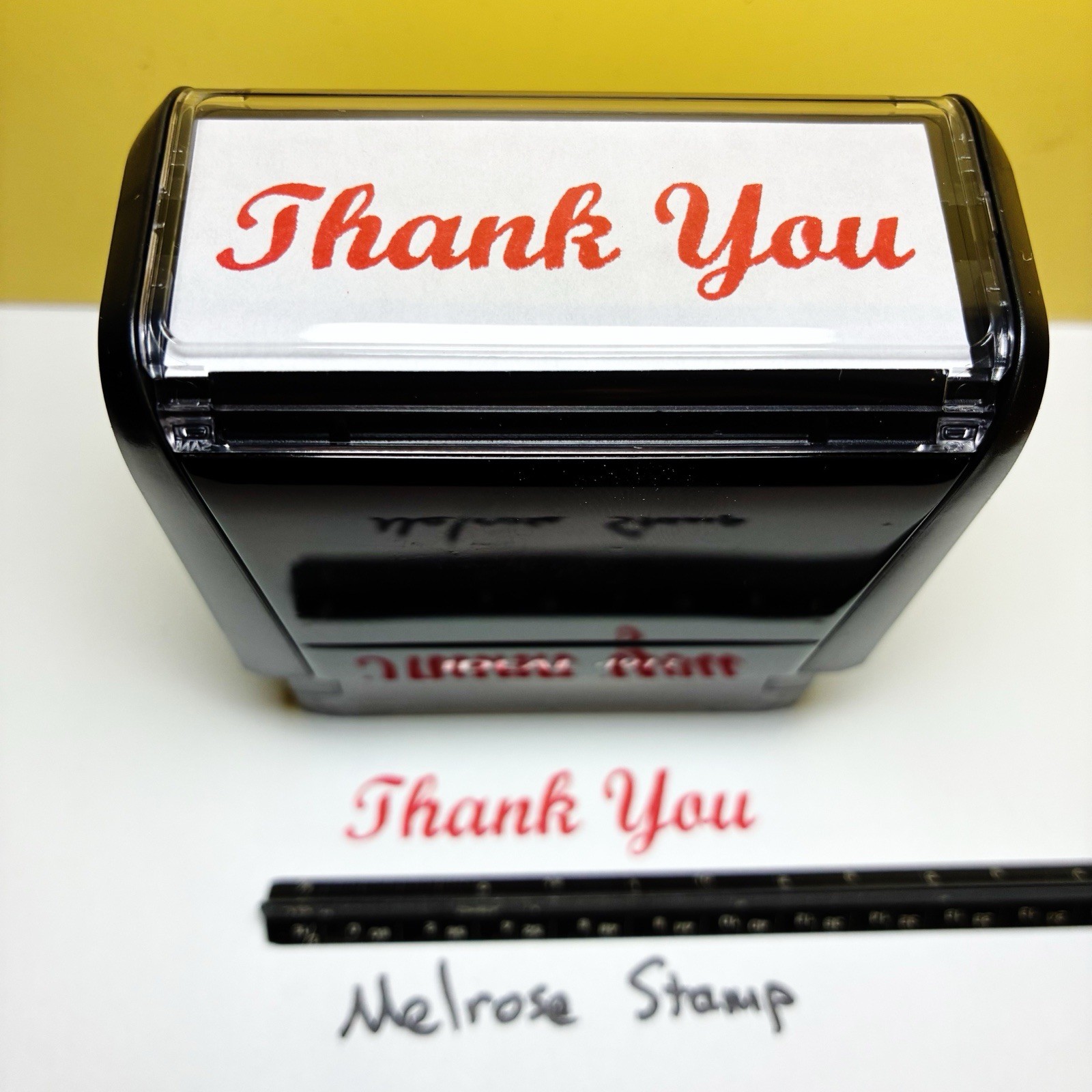 Thank You Rubber Stamp Red Ink Self Inking Ideal 4913