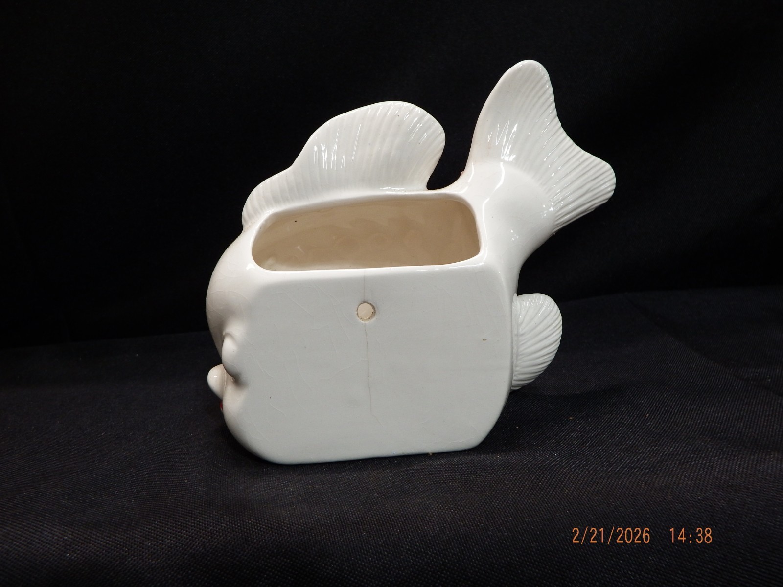 Vintage Ceramic Fish Wall Pocket/Sponge Holder-C338