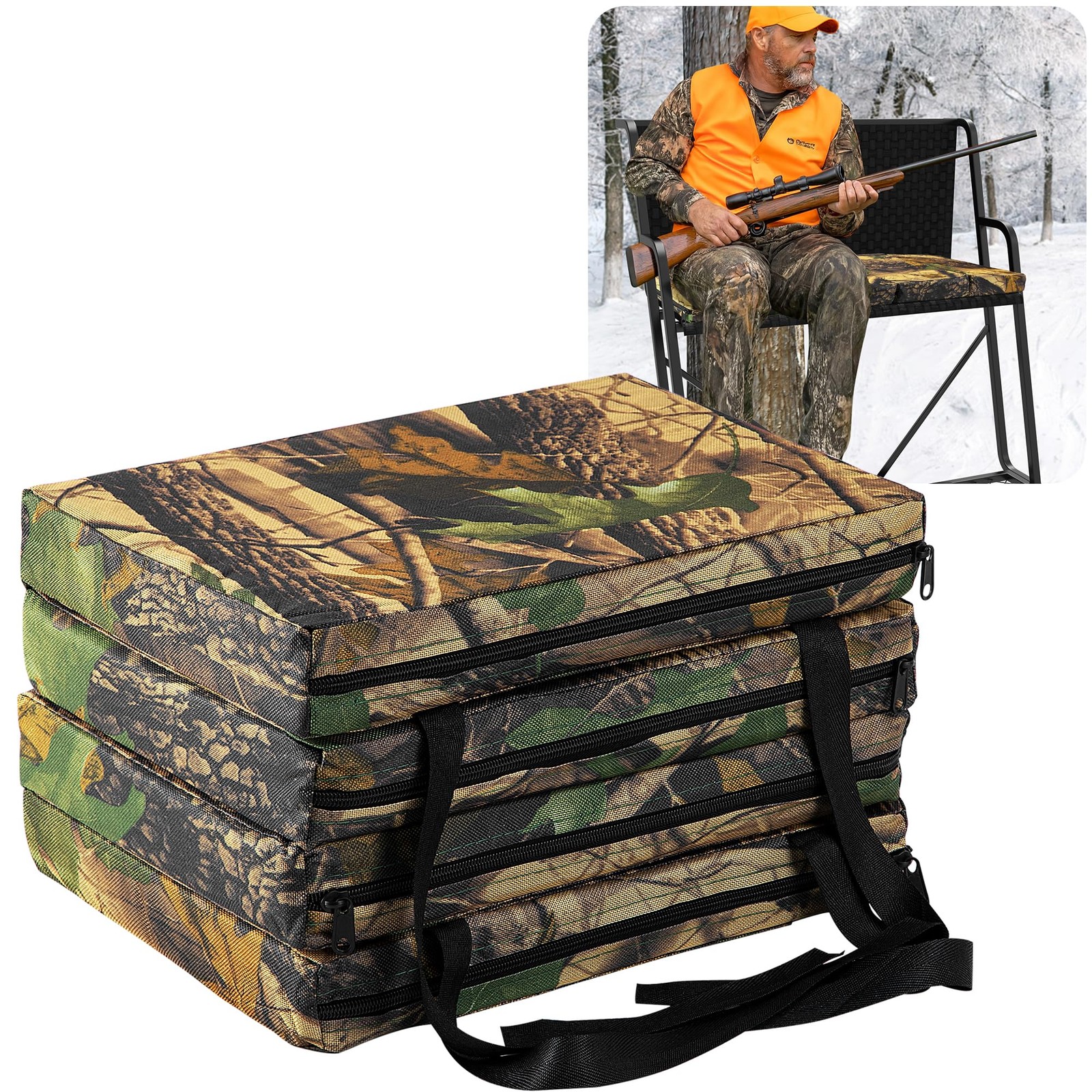 RunNico Two People Foldable Tree Stand Seat Cushion, 38.6'' x 13.5'' x 2'' Th...
