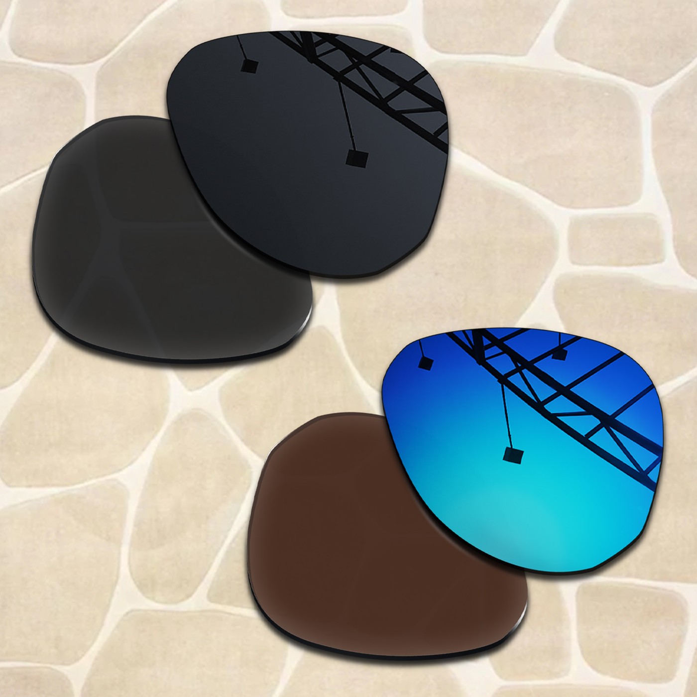 2 Pairs POLARIZED Replacement Lenses for Oakley Contrail OO4147 57mm Sunglasses
