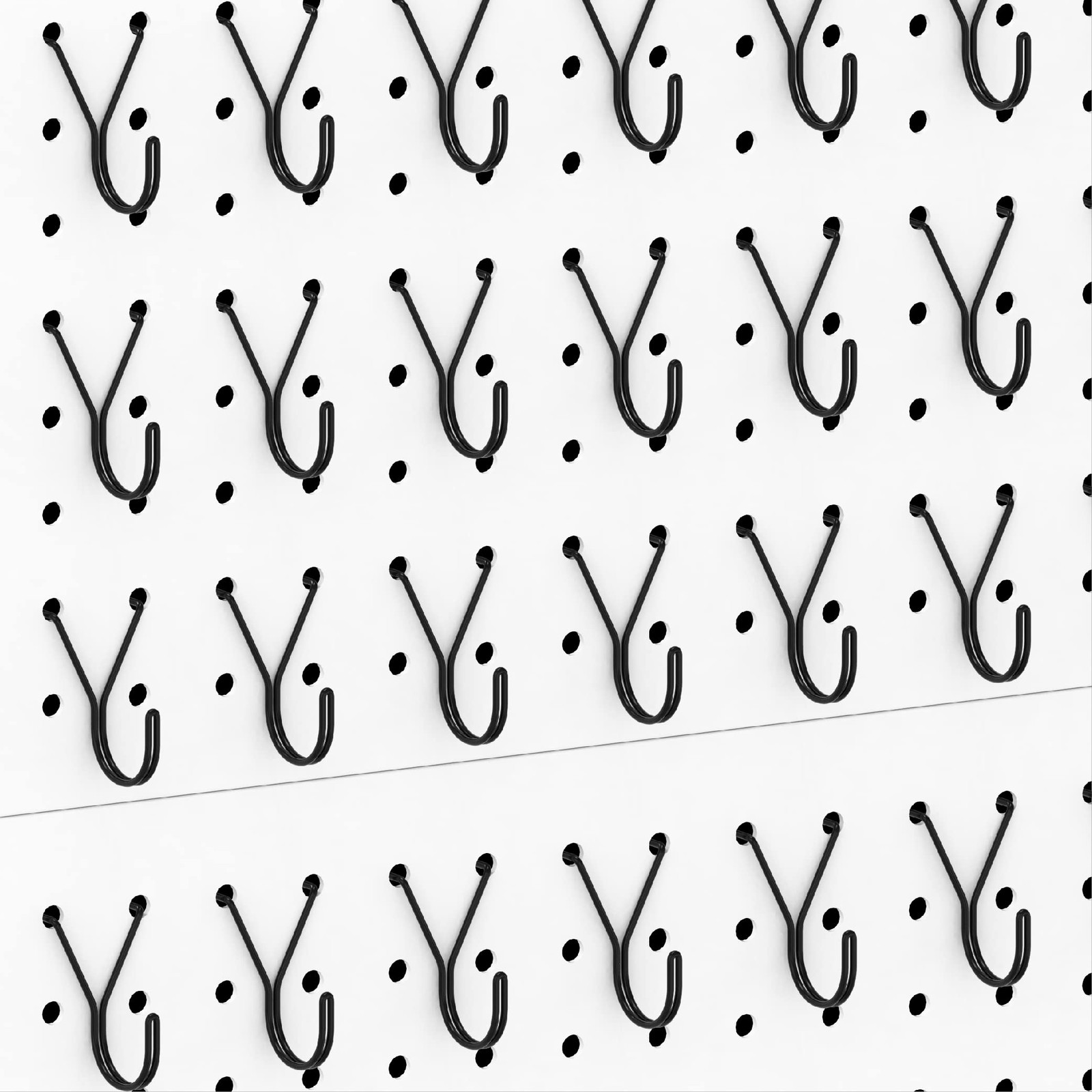 80 Pack Pegboard Hooks J-Hook–1 Inch Black J Hooks for Pegboard–Heavy Duty Pe...