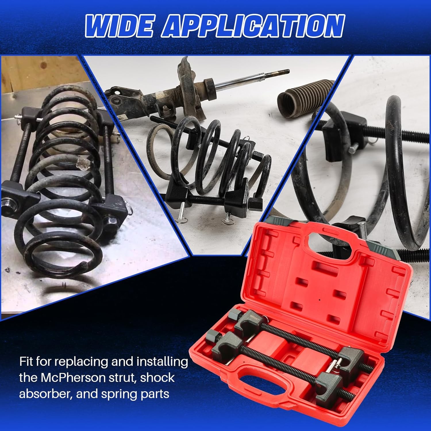 Macpherson Strut Spring Compressor Tool Kit 2PCS Coil Spring Compressor with Det