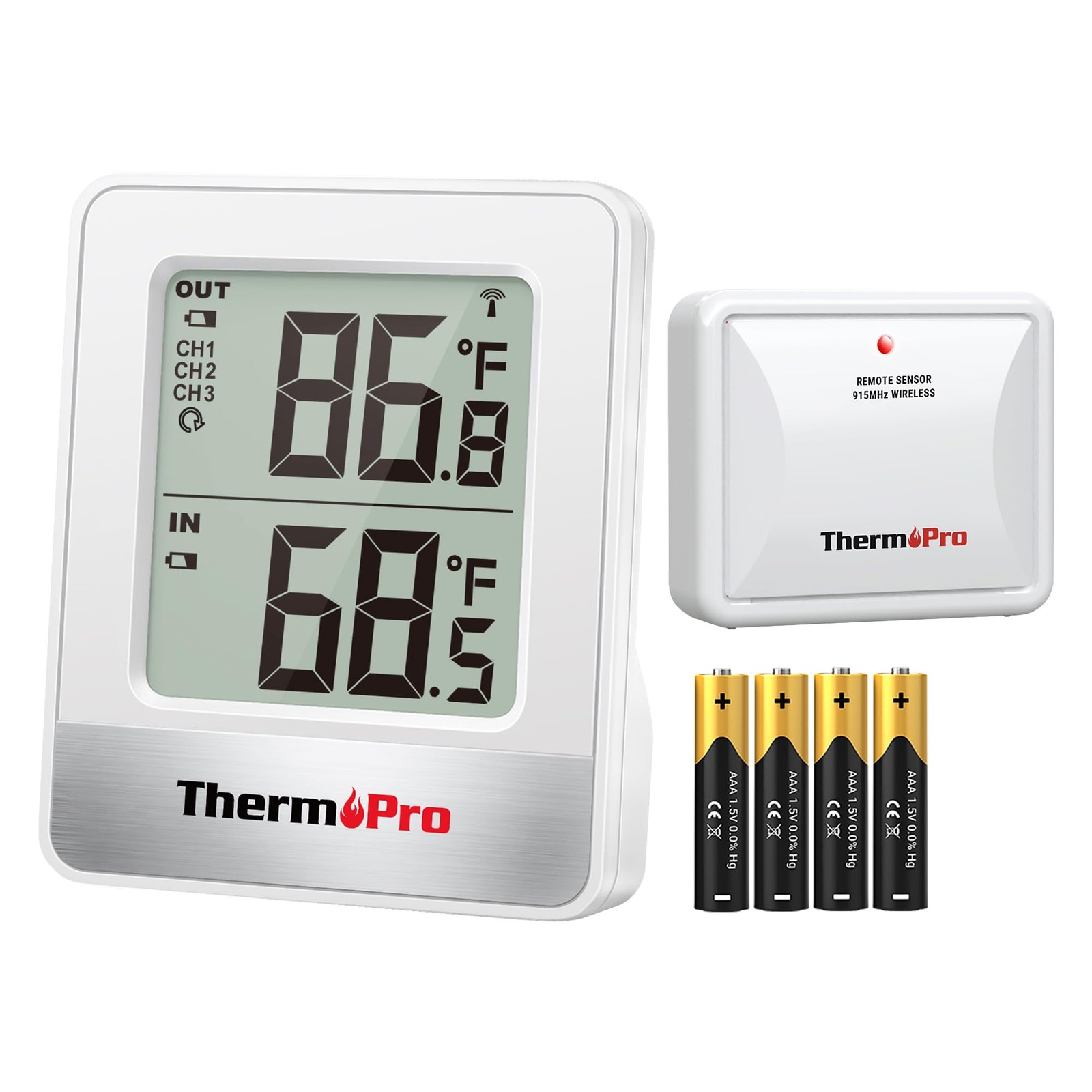 ThermoPro Indoor Outdoor Thermometer Wireless 500FT, Outside Greenhouse Therm...