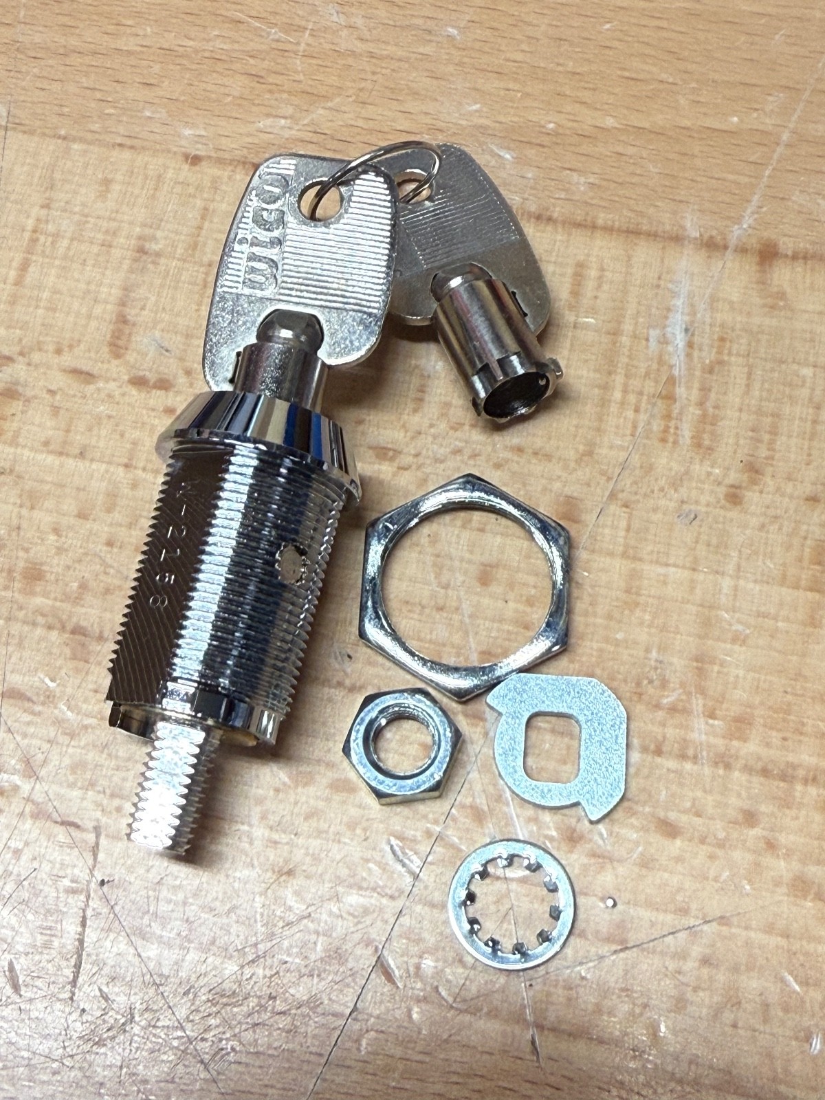 NOS Wico branded 1 1/8" lock with two barrel keys - No Cam included