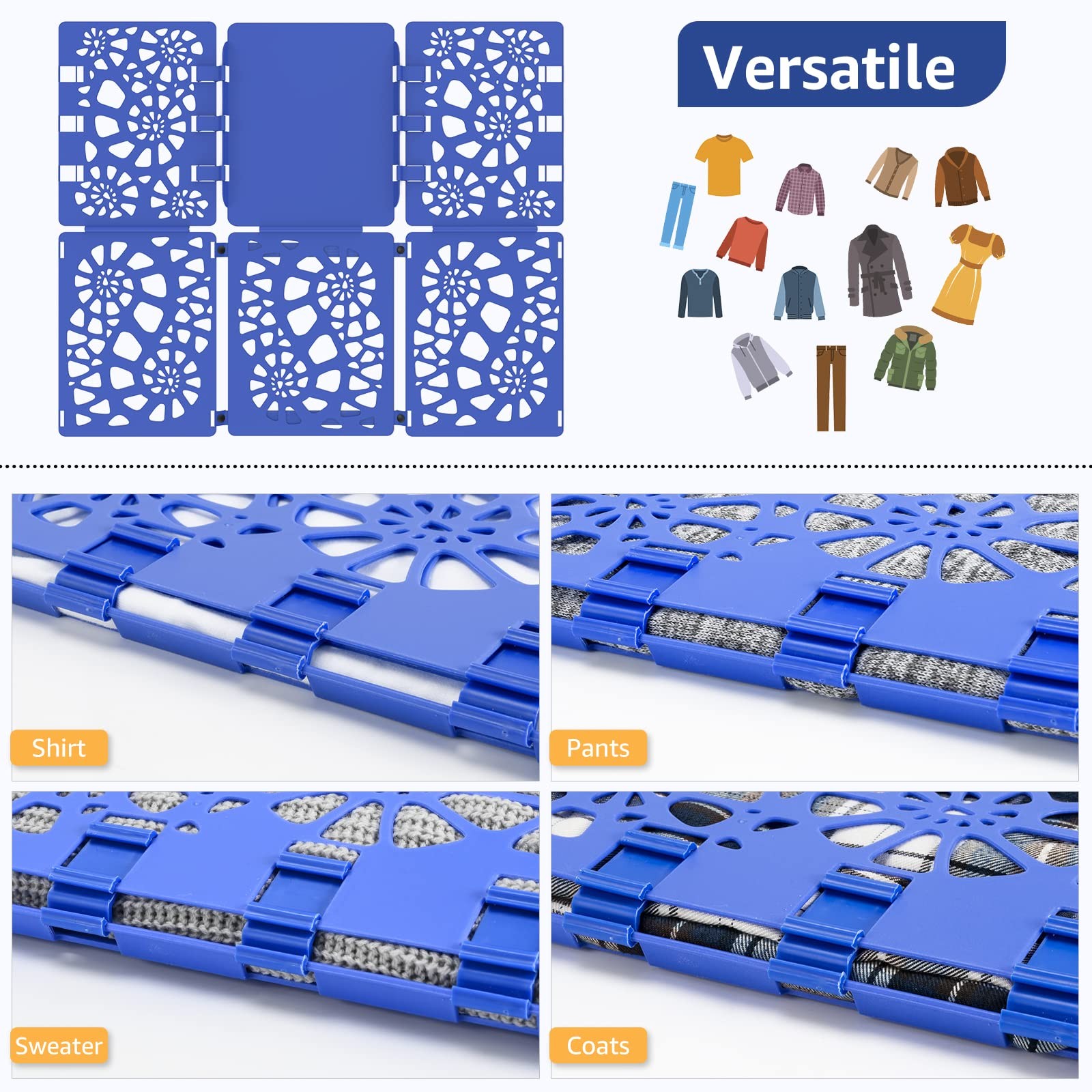 Blue Shirt Folder V2 Shirt Folding Board Clothes Folder Easy Fast Laundry