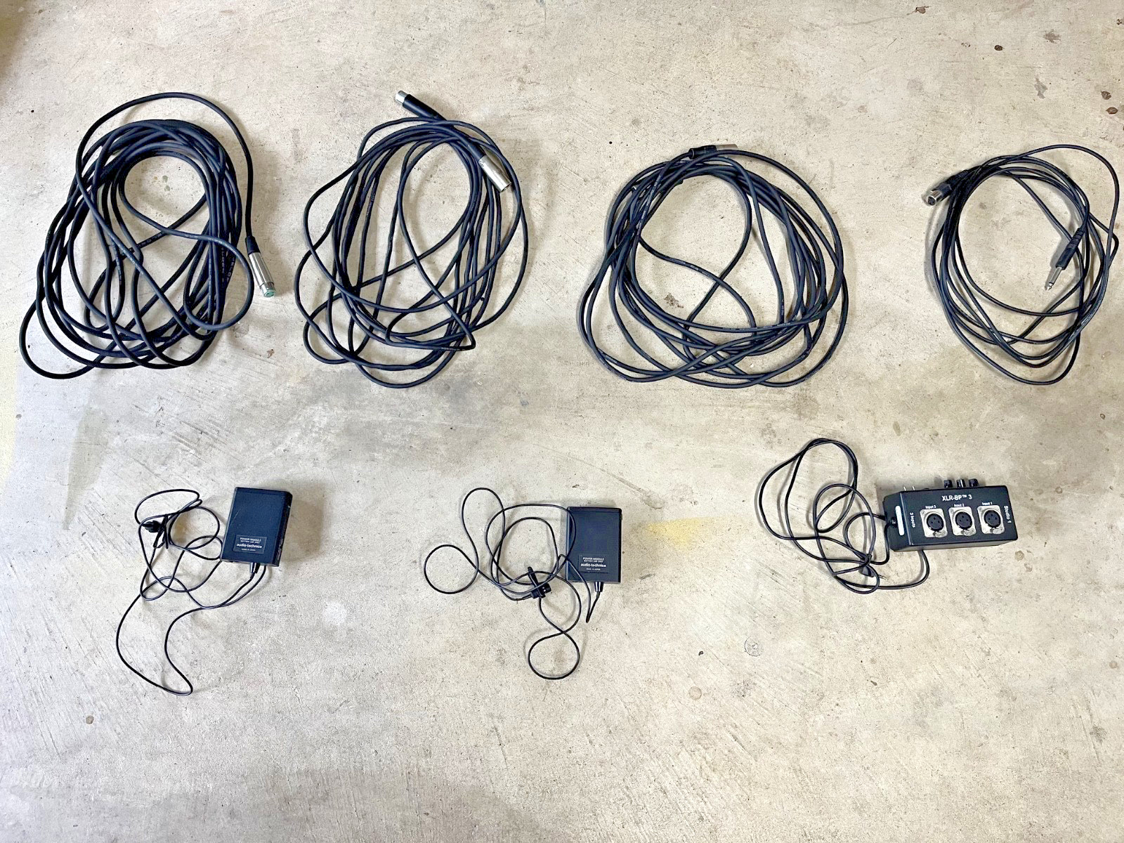 Audio-Technica Lavalier Mics, XLR mixer & XLR Cords