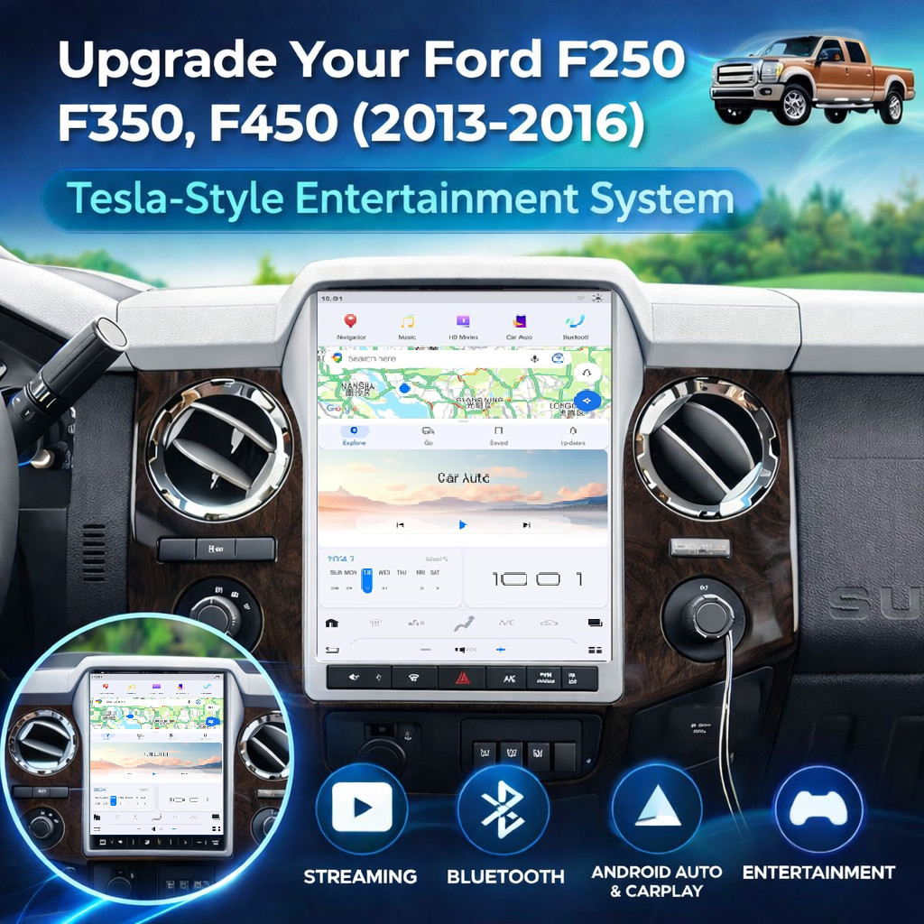 12.1" Car GPS Radio Android Tesla Vertical Screen For Ford F250 F350 2013-2016