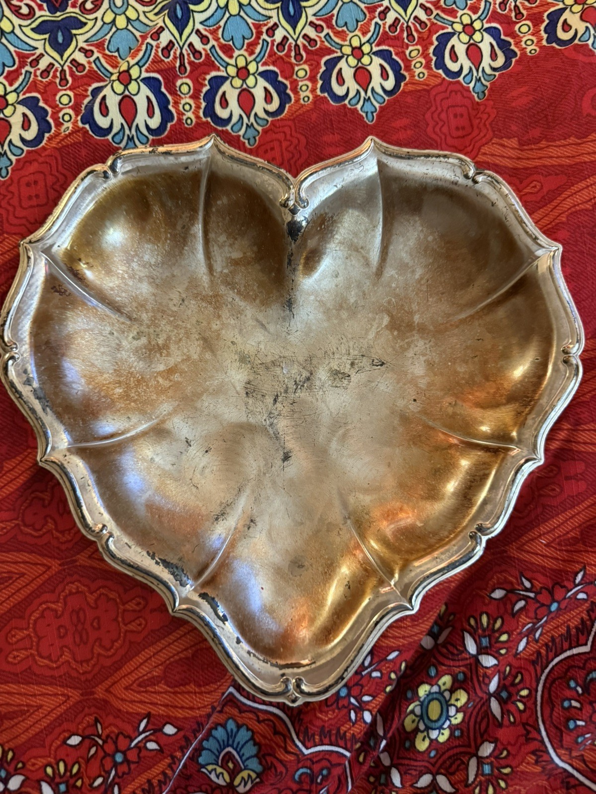 Heart shaped VTG Silverplated dish tray WMF-IKORA  German