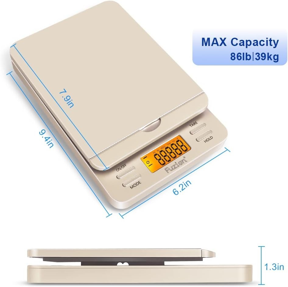 Versatile 86 lb Postage Scale with LCD Display & Tare Function for Easy Weighing