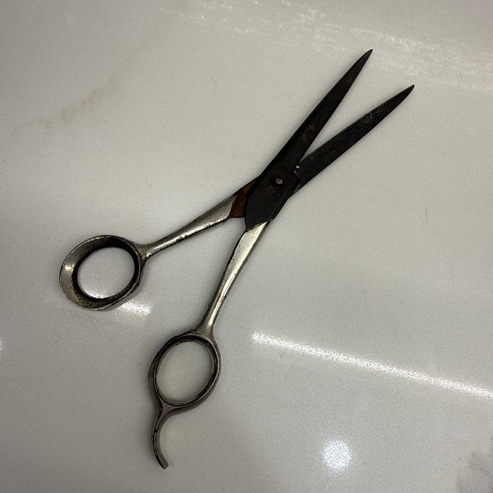 Vintage Henckels Twin Works Barber Shears 6.5” German Steel Scissors Patina