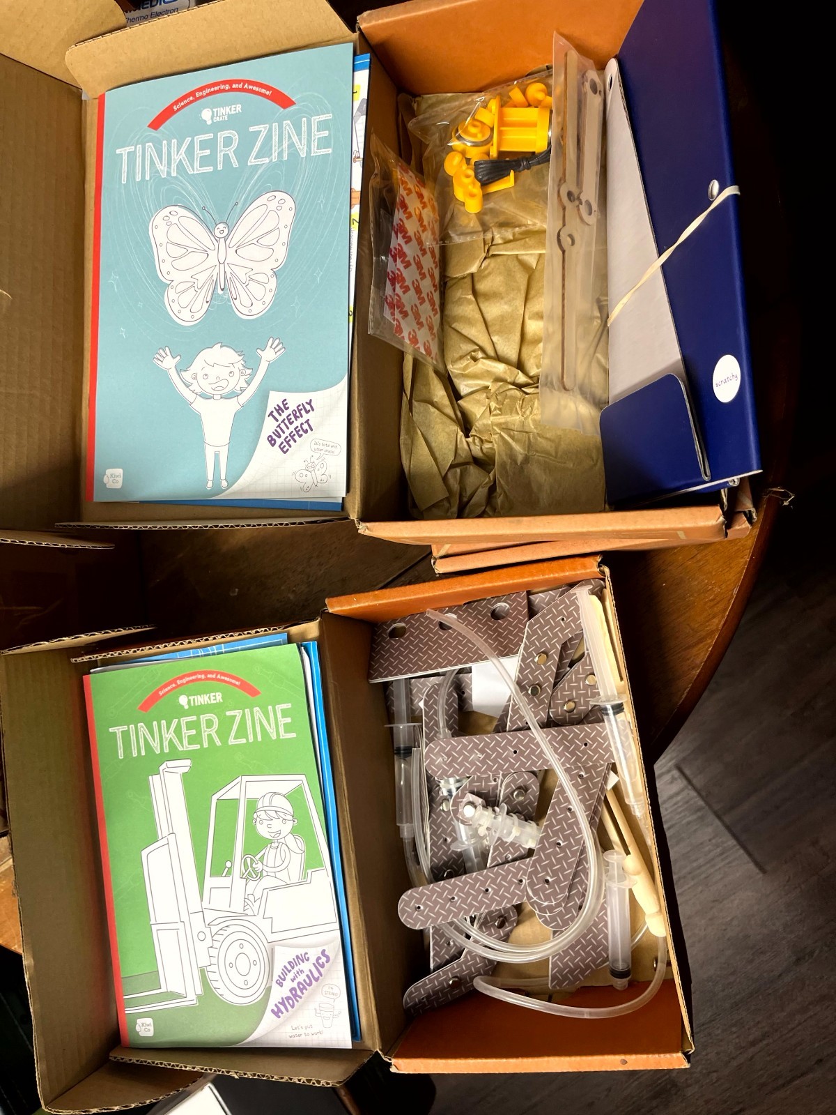SET OF 2 - Kiwico Tinker Crate Science & Engineering Kit Hydraulics Butterfly Ef