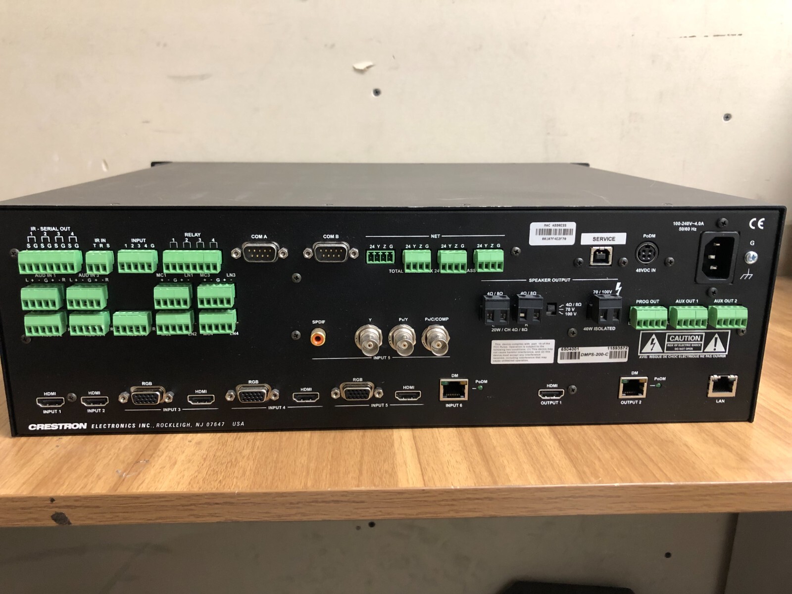 Crestron DMPS-200-C 3-Series Digital Media Presentation System