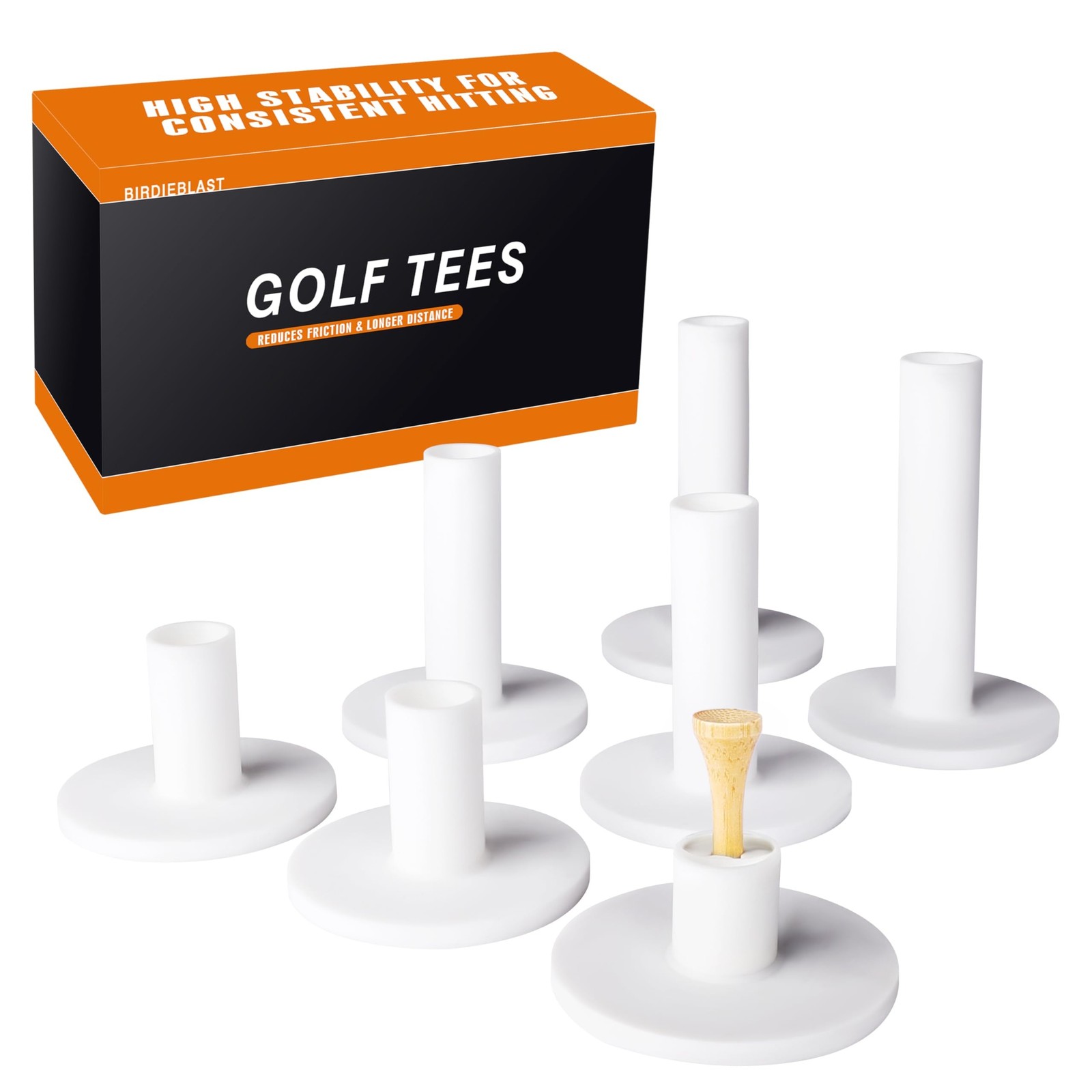 Rubber Golf Tees,7 PCS Mixed Size Pack Golf Tees(No Bamboo Tees), Professiona...