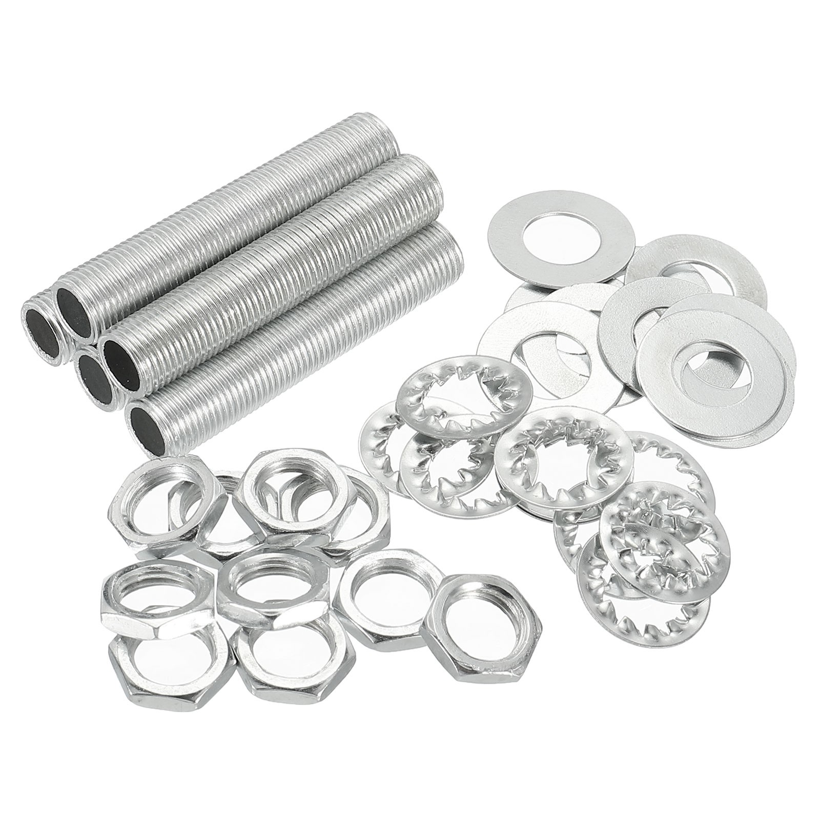 35 Pack 2" Lamp Pipe Kit w Lock Nuts Washers 1/8IP Thread Fasteners Assortment