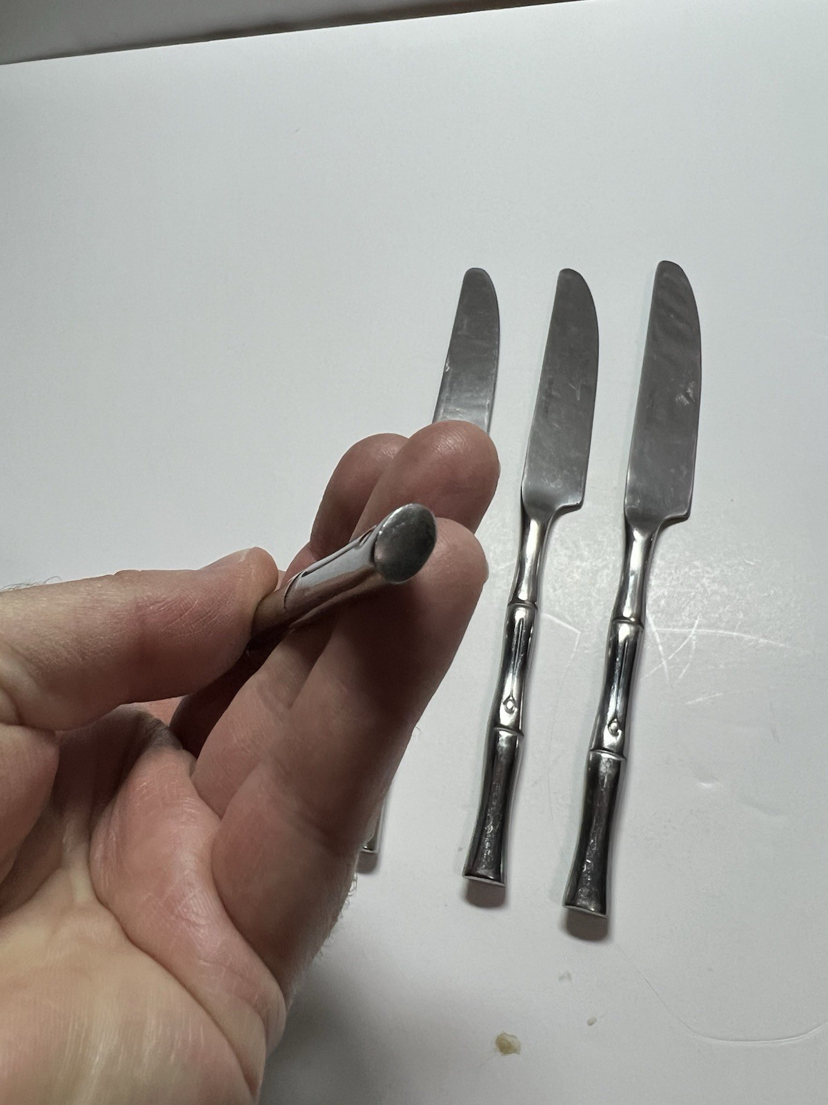 Hampton Silversmith BAMBOO Flatware Stainless Steel 7 Pieces Lot