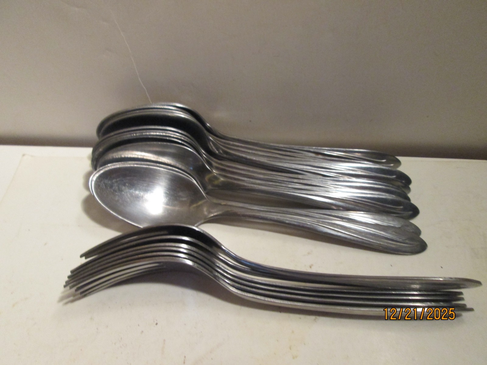 SUPERIOR STAINLESS U.S.A. FORKS AND TEASPOONS. 7 & 12