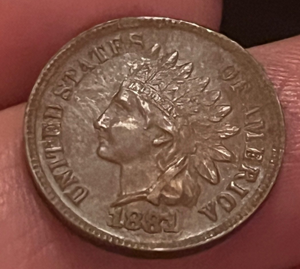 1881 Indian head cent, choice About Uncirculated /brown
