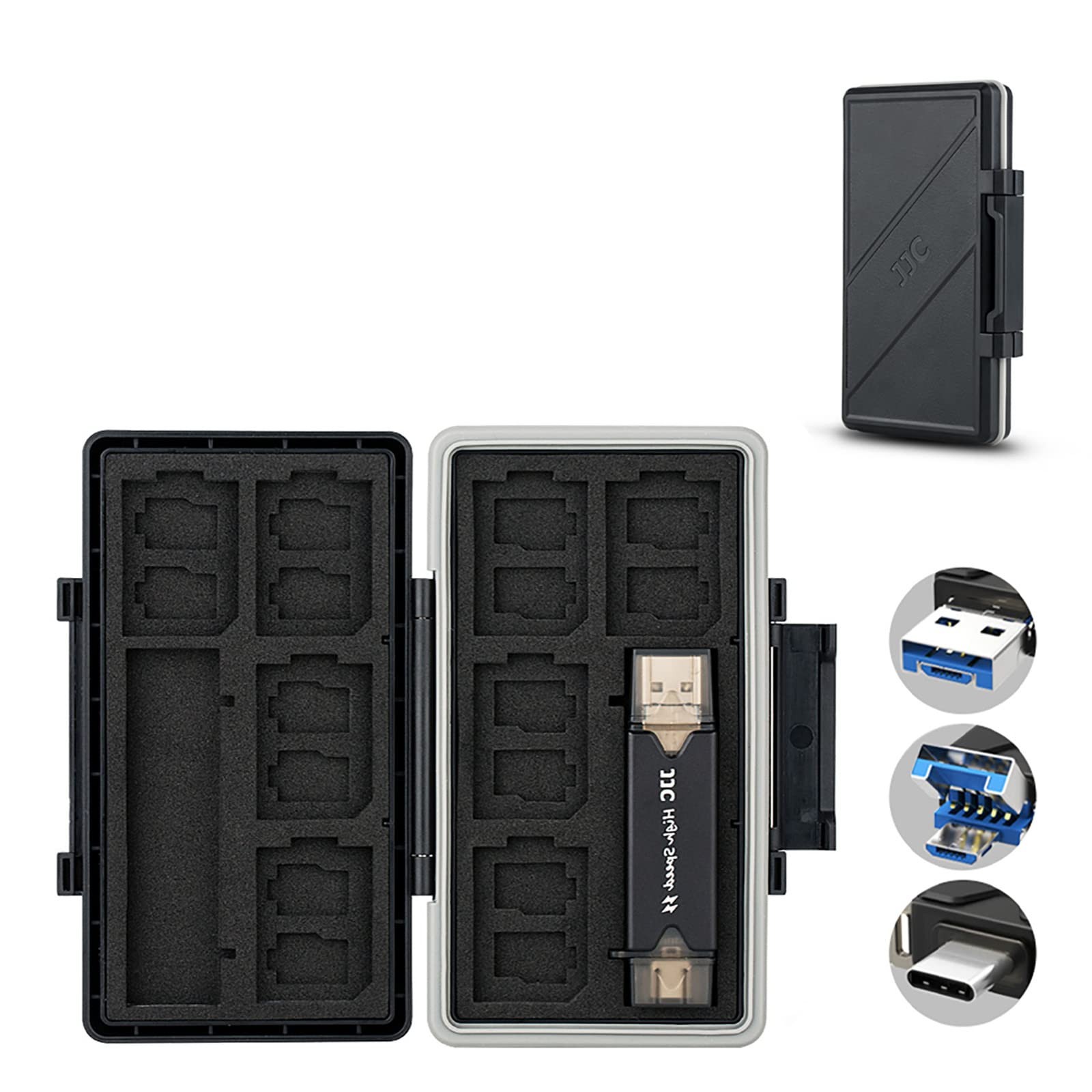 24 Slots Memory Card Case Holder for 16 Micro SD Cards, 8 SD Cards, Includes ...