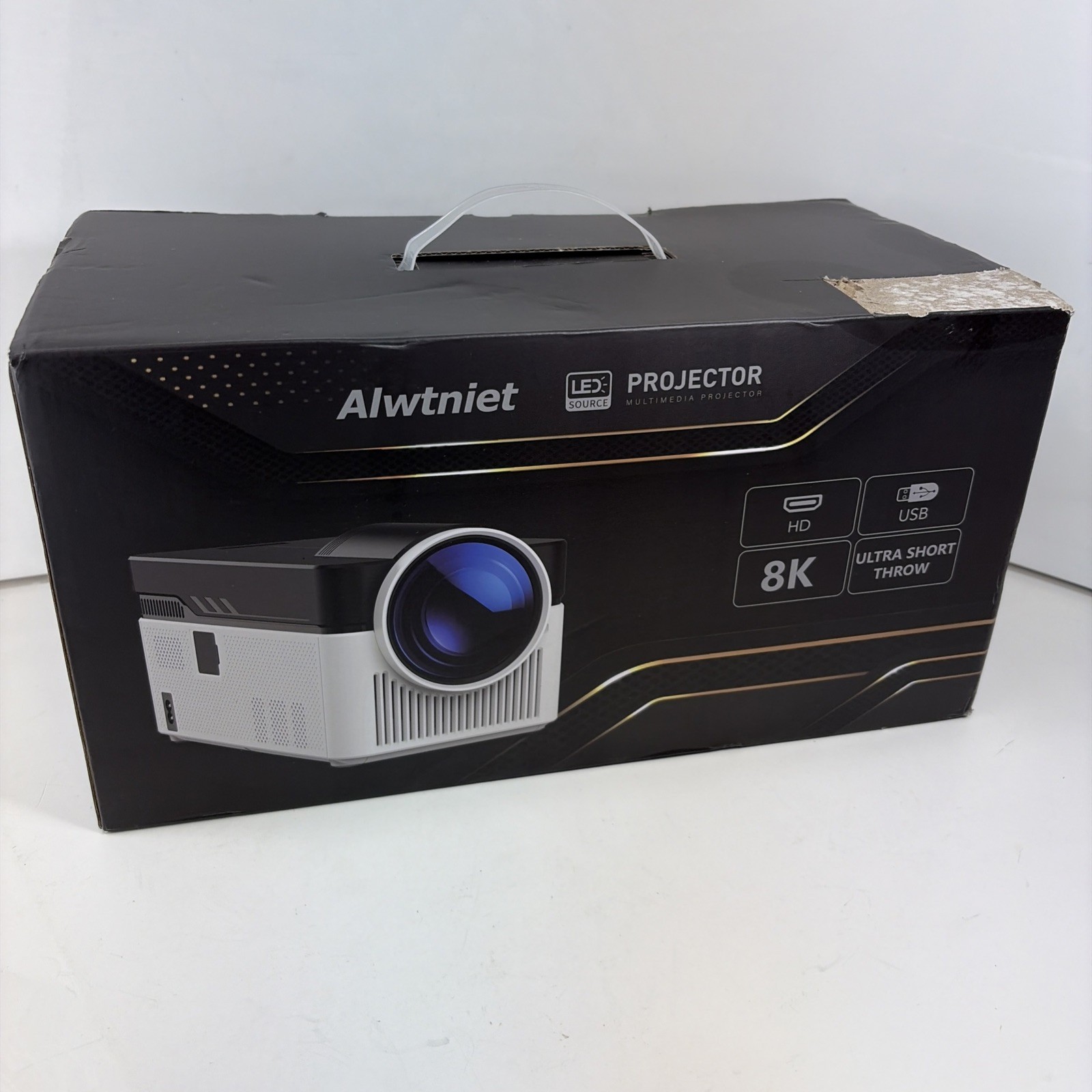 Alwtniet Short Throw Smart Projector with Wifi and Bluetooth 8K - HY450