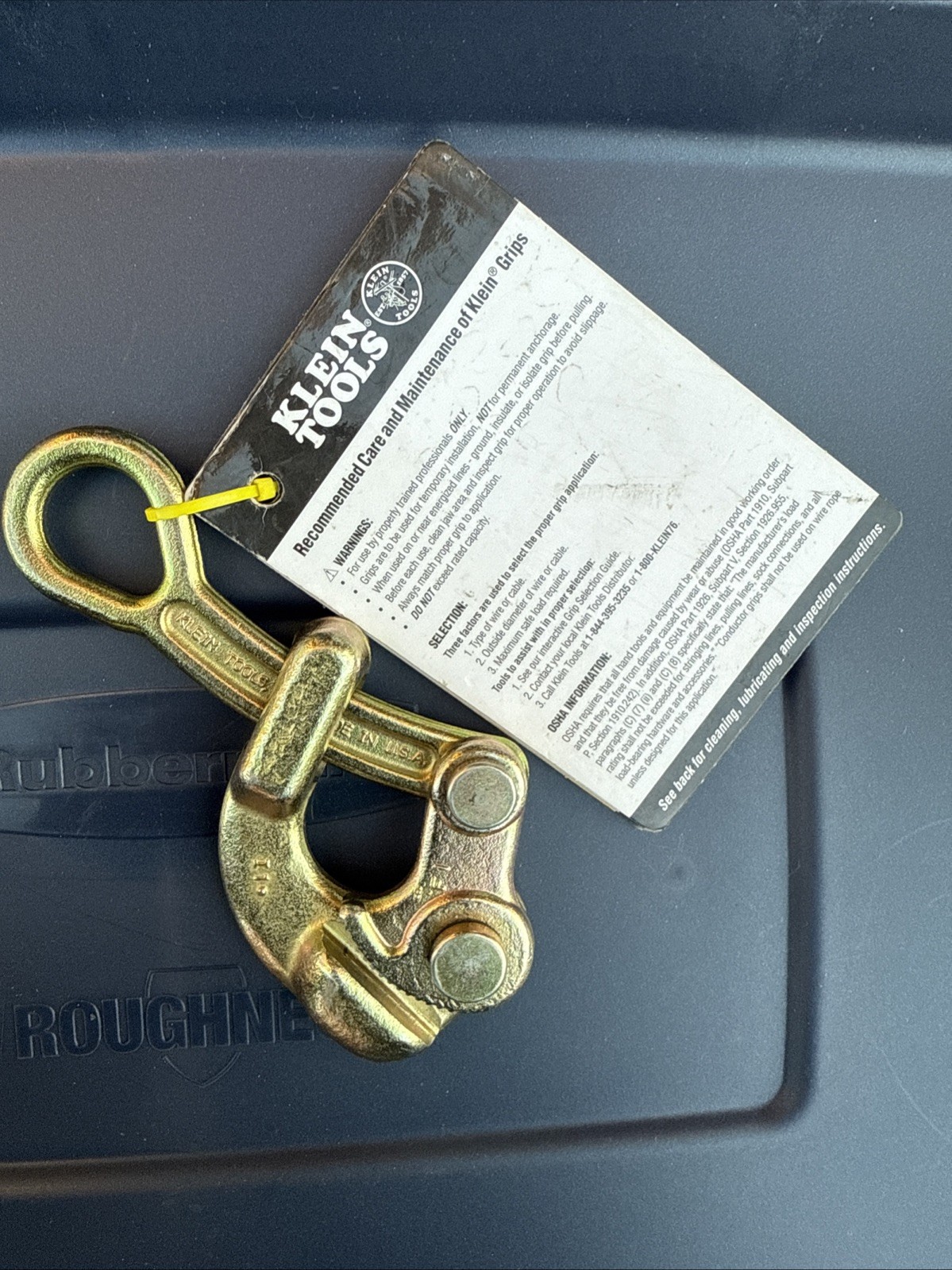 Klein Tools 1/4” Cable Pulling Jaw Grip 2500 Lb MAX 1604-10 NEW