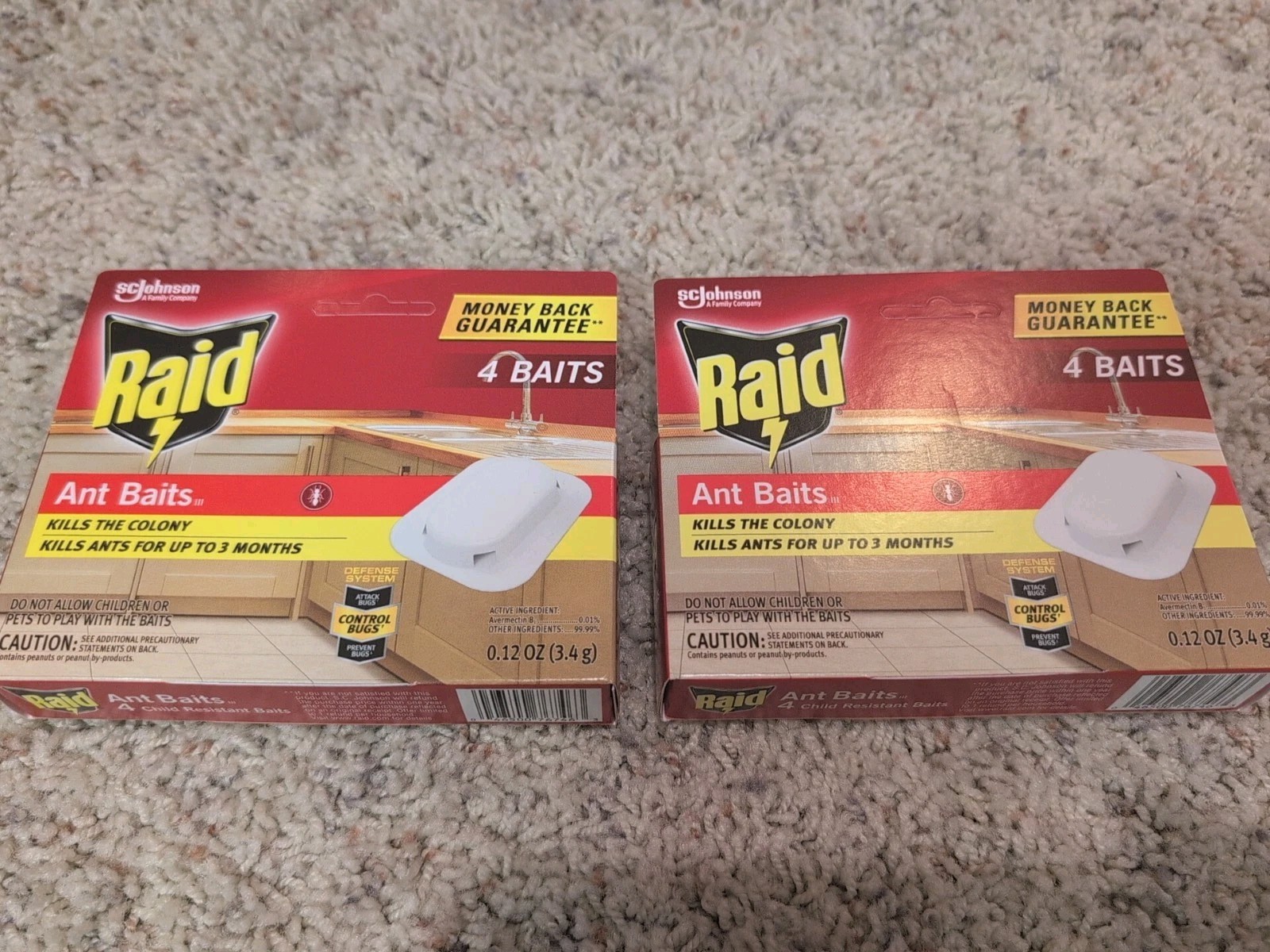 Lot of 2 Raid Ant Baits III - 2 x 4 Pack