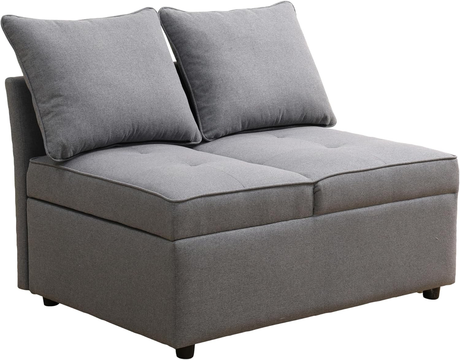 Sleeper Sofa 4-in-1 Convertible Ottoman Couch Bed Modern Sackcloth Futon Sofa
