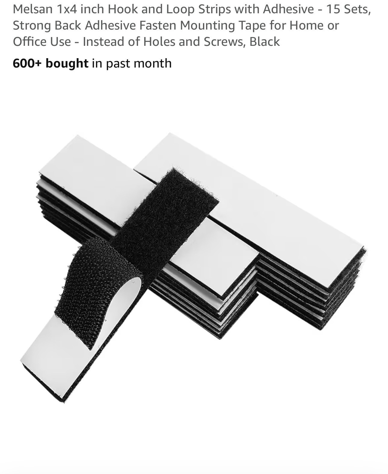 1x4 inch Hook and Loop Strips with Adhesive - 15 Sets