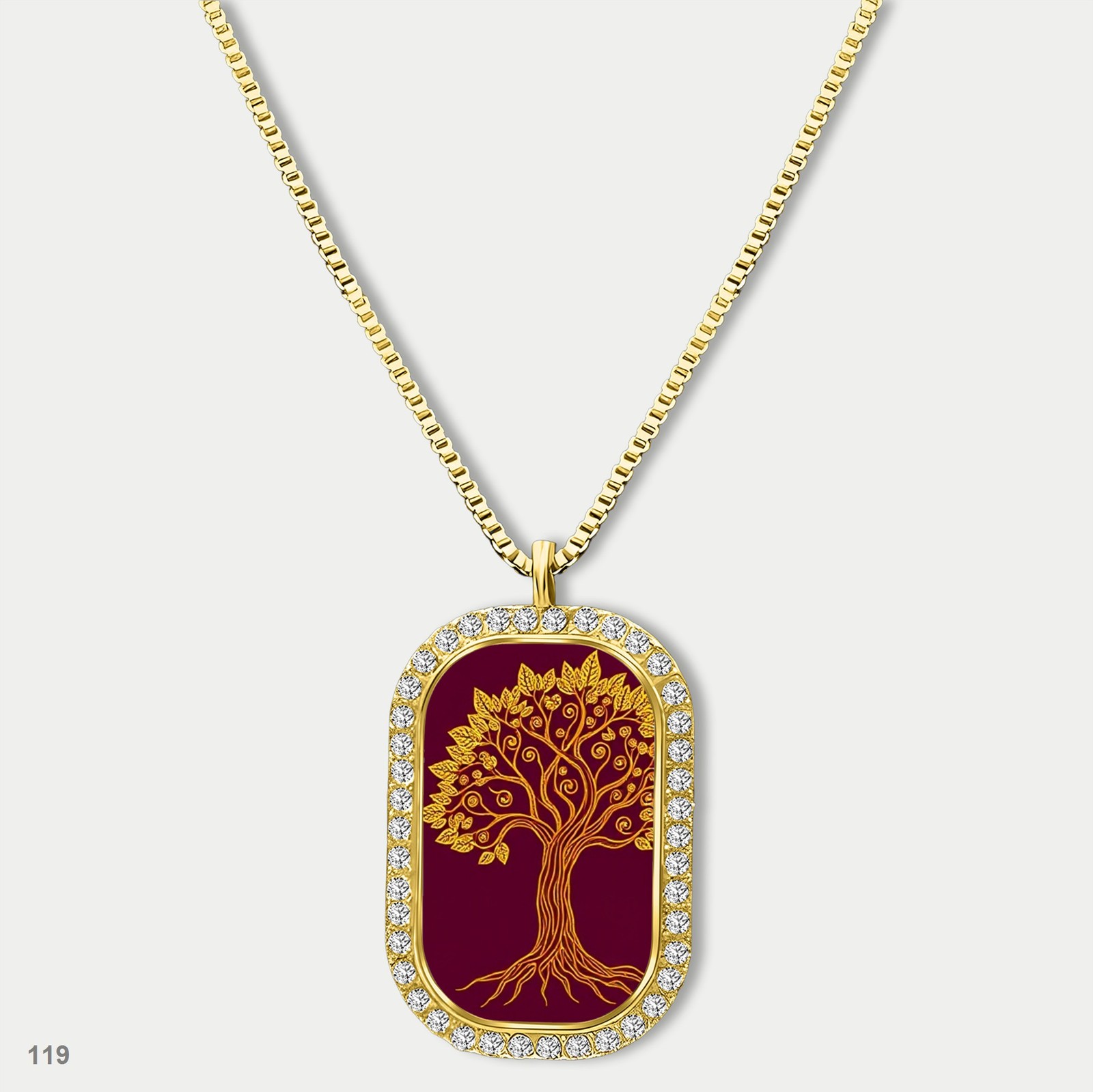 Stunning Colorful Tree of Life Pendant Necklace Chain Graphic Dog Tag Chain Gift