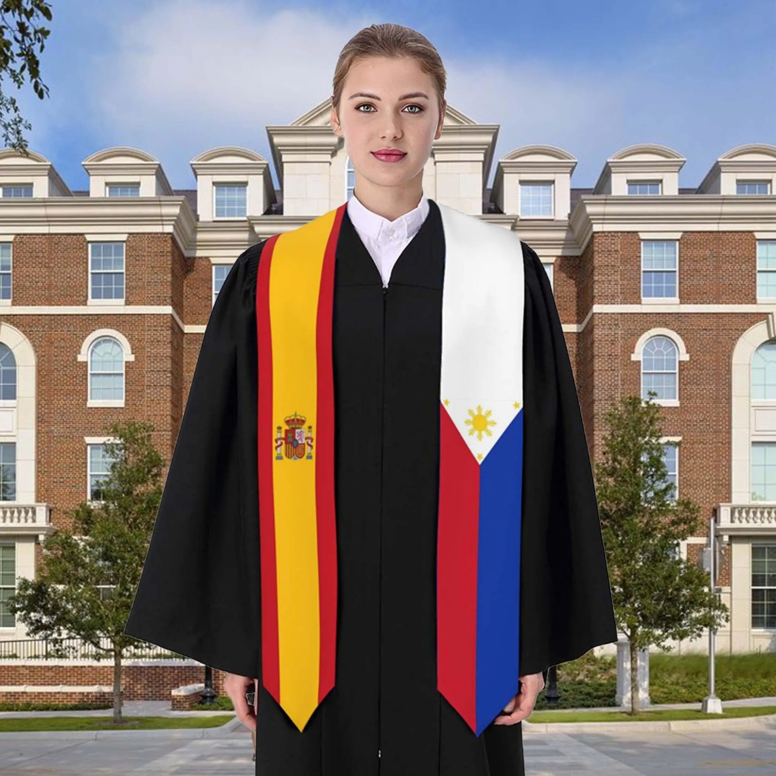 Custom Multi Country Flag Graduation Stole 2026 Personalized Grad Sash