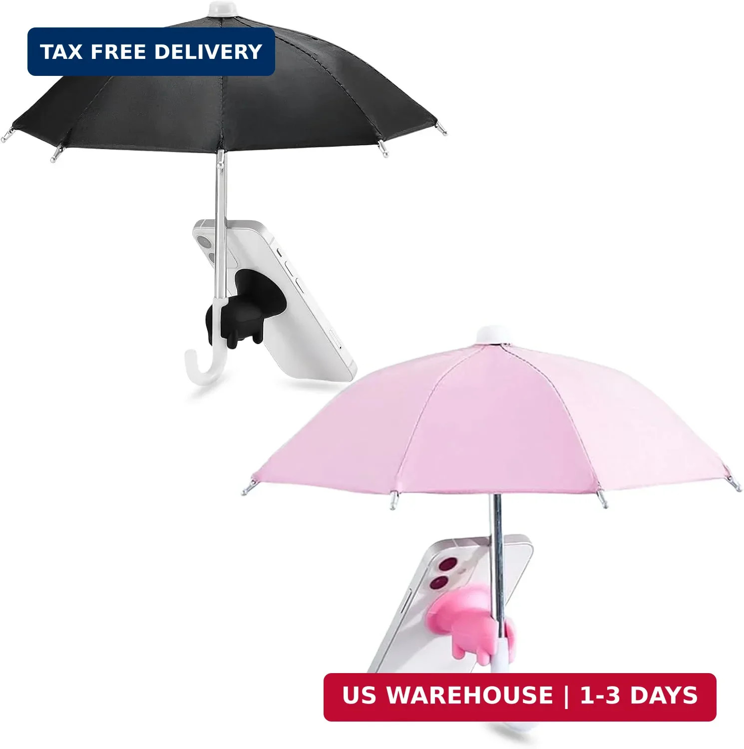 2 Pcs Phone Umbrella for Sun, Universal Cell Phone Umbrella Sun Shade, Mini Pig