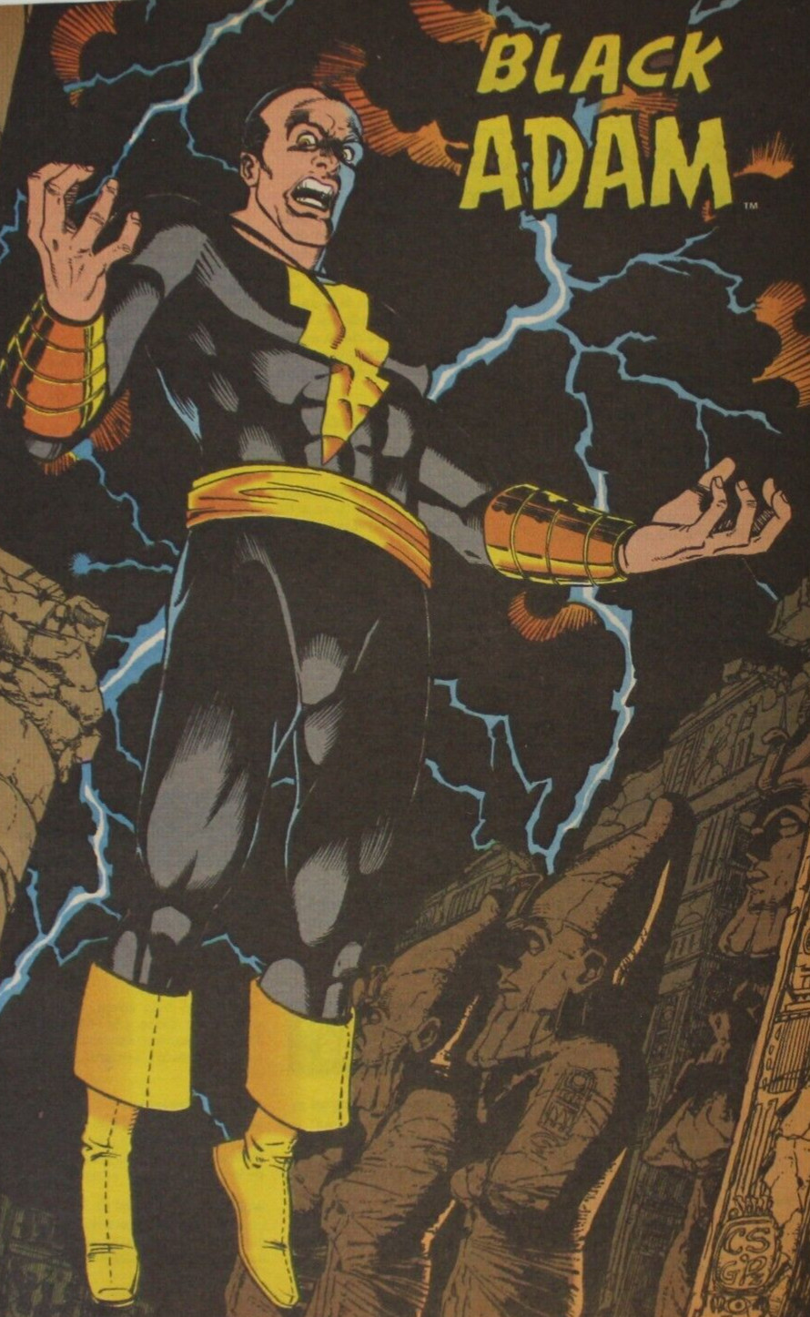 1993 BLACK ADAM Poster 10" x 6.5" George Perez DC Comics Spanish Vintage Shazam