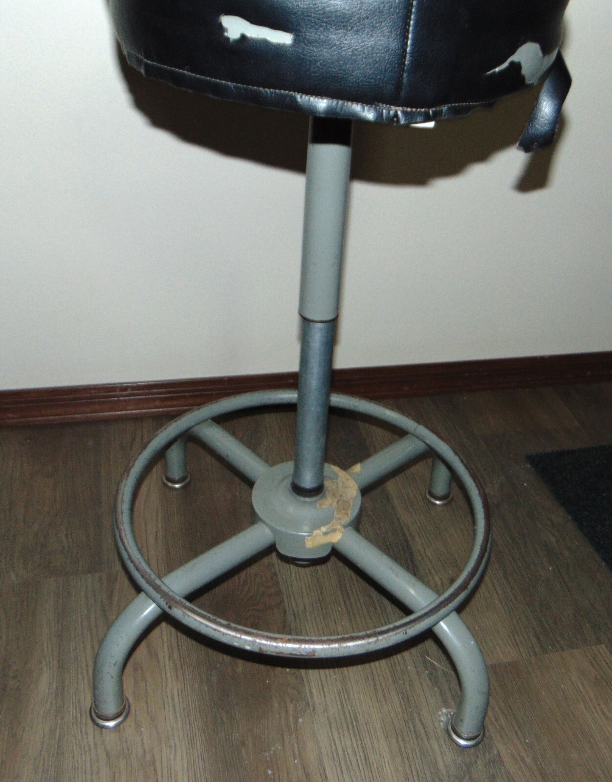 Vintage Adjusto Adjustable Steel Drafting Drafter Swivel Counter Stool W Cushion