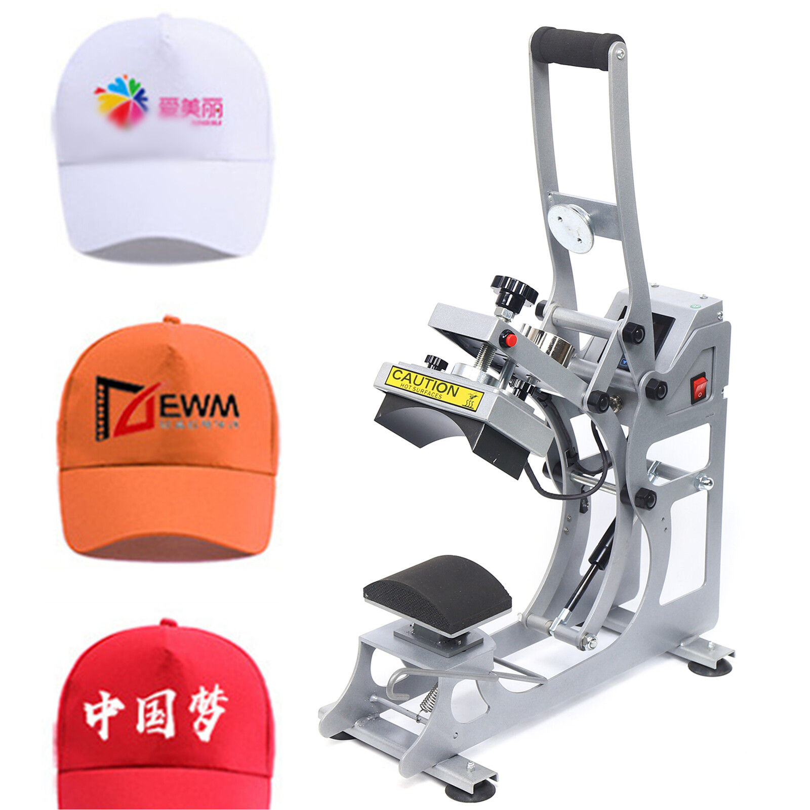 Cap Heat Press Machine Magnetic Digital Hat Transfer Sublimation 12*12cm 2 in 1